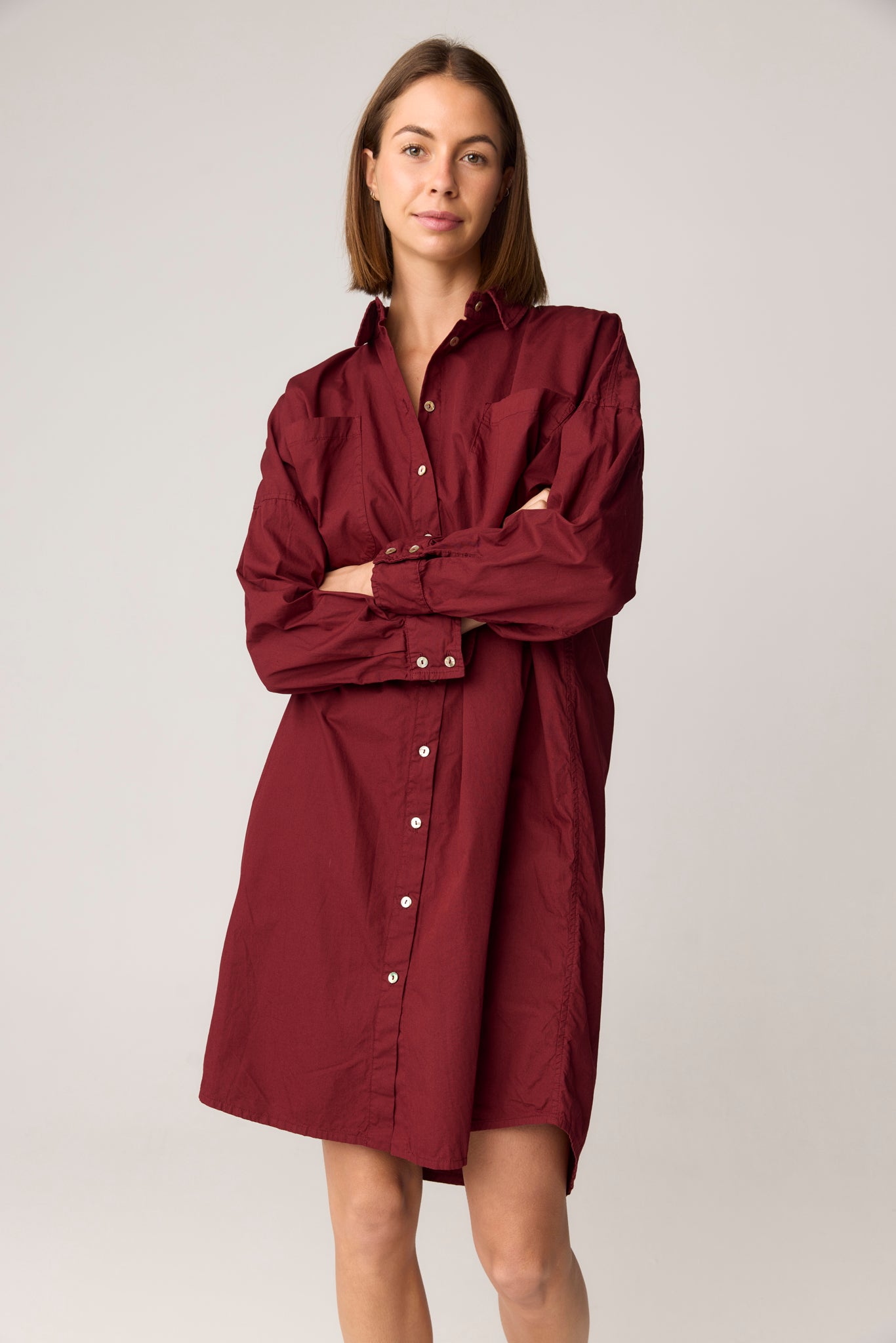 BOBO SHIRT DRESS - RUBY RED