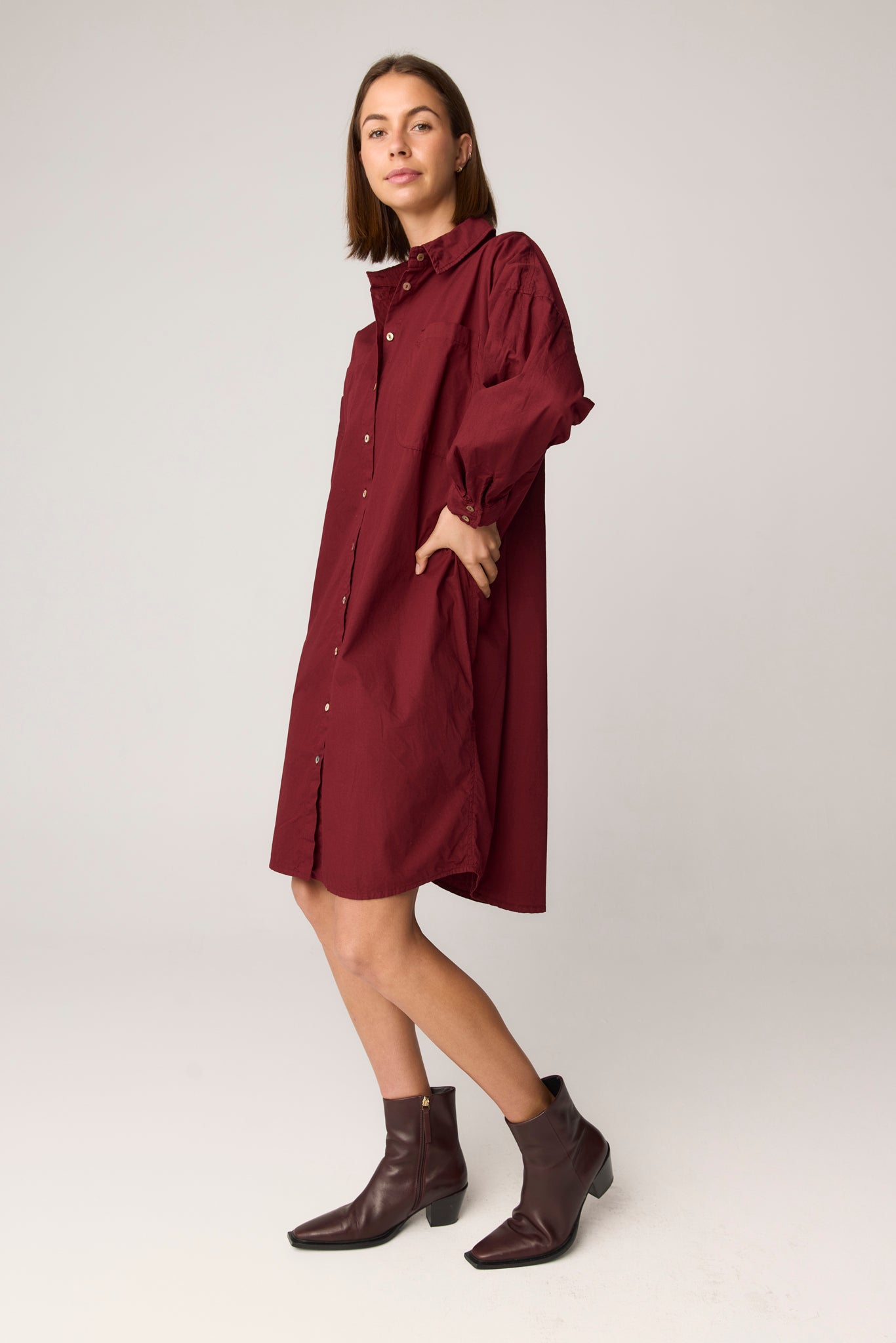 BOBO SHIRT DRESS - RUBY RED