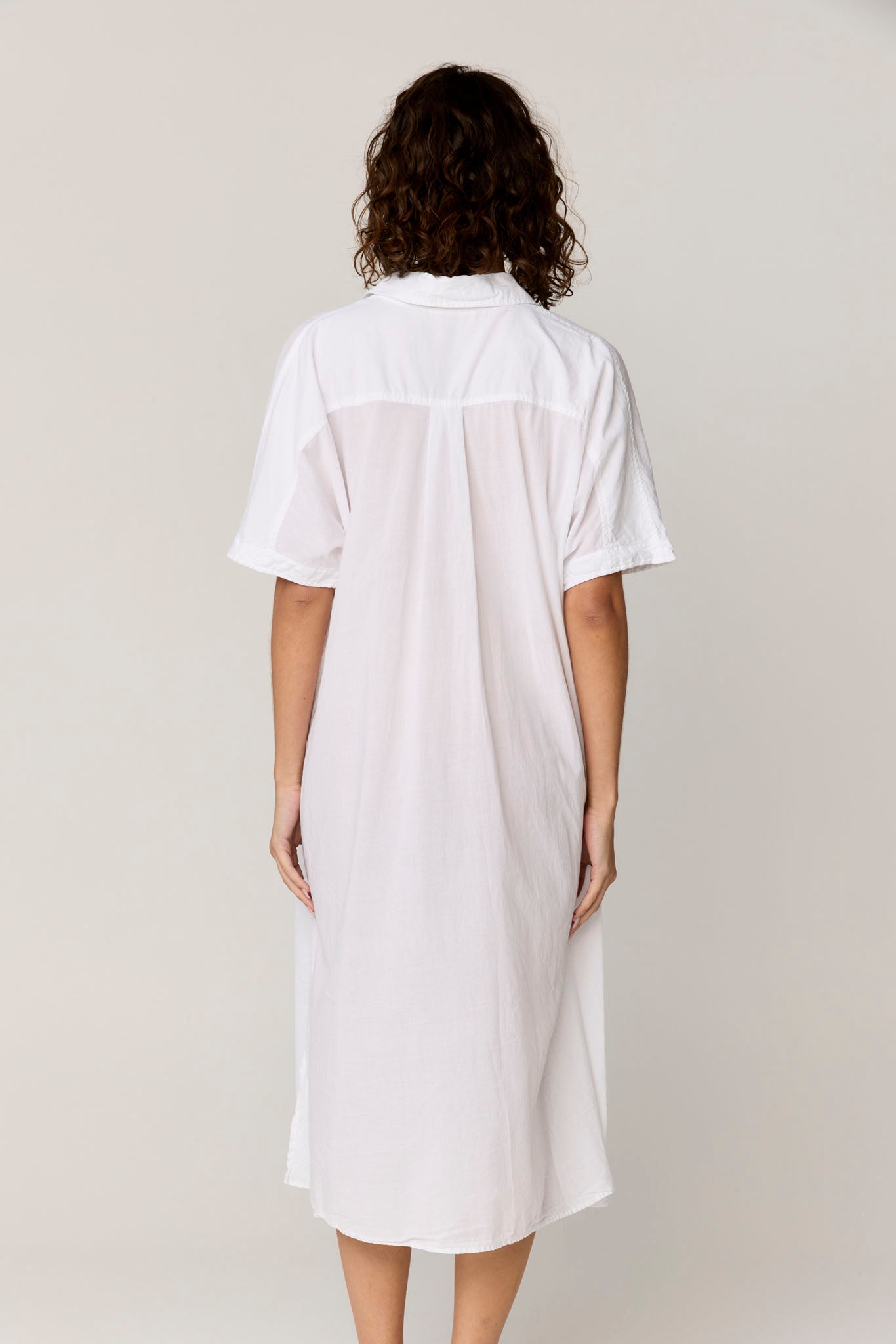 DEVOILE SHIRT DRESS - BLANC