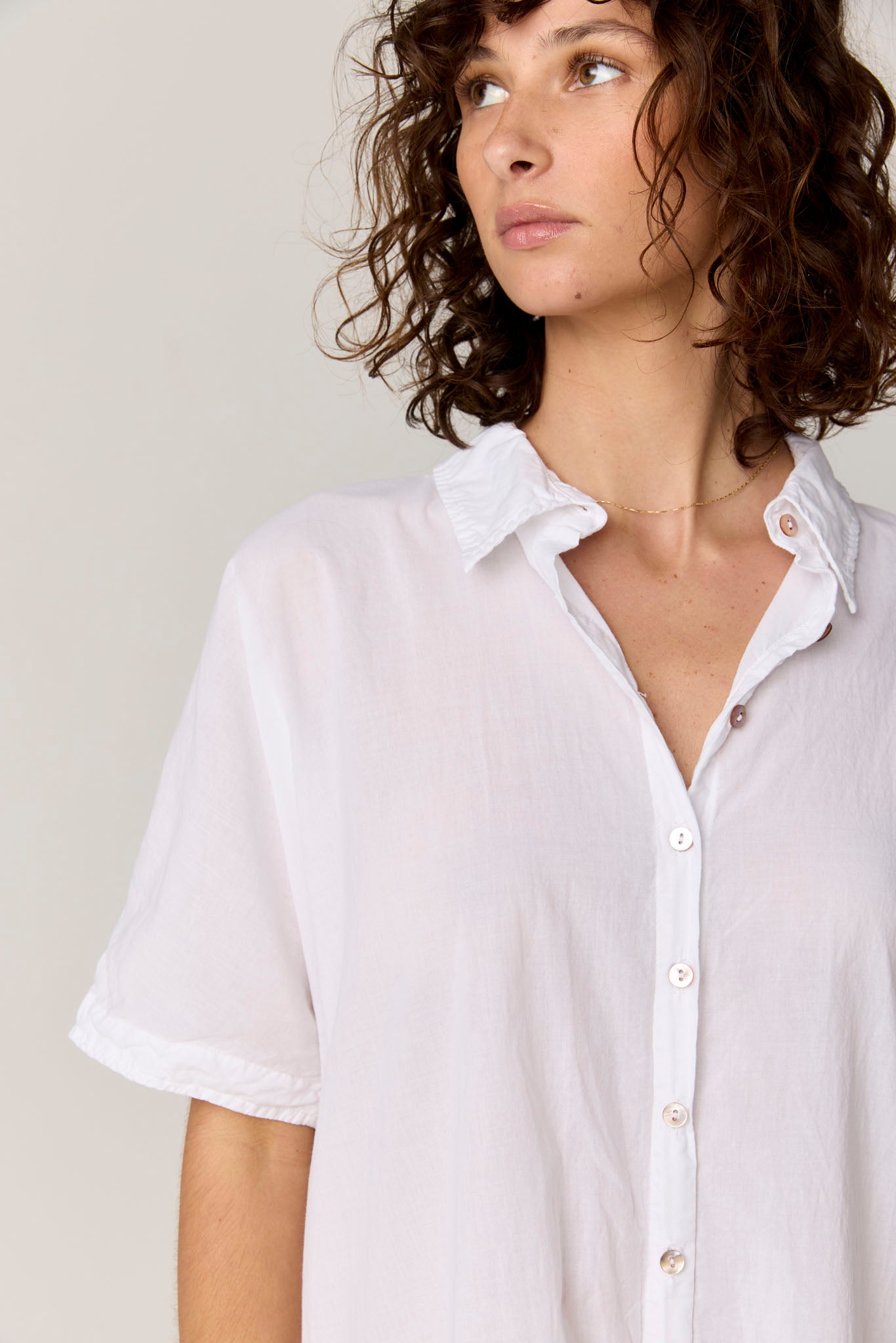 DEVOILE SHIRT DRESS - BLANC