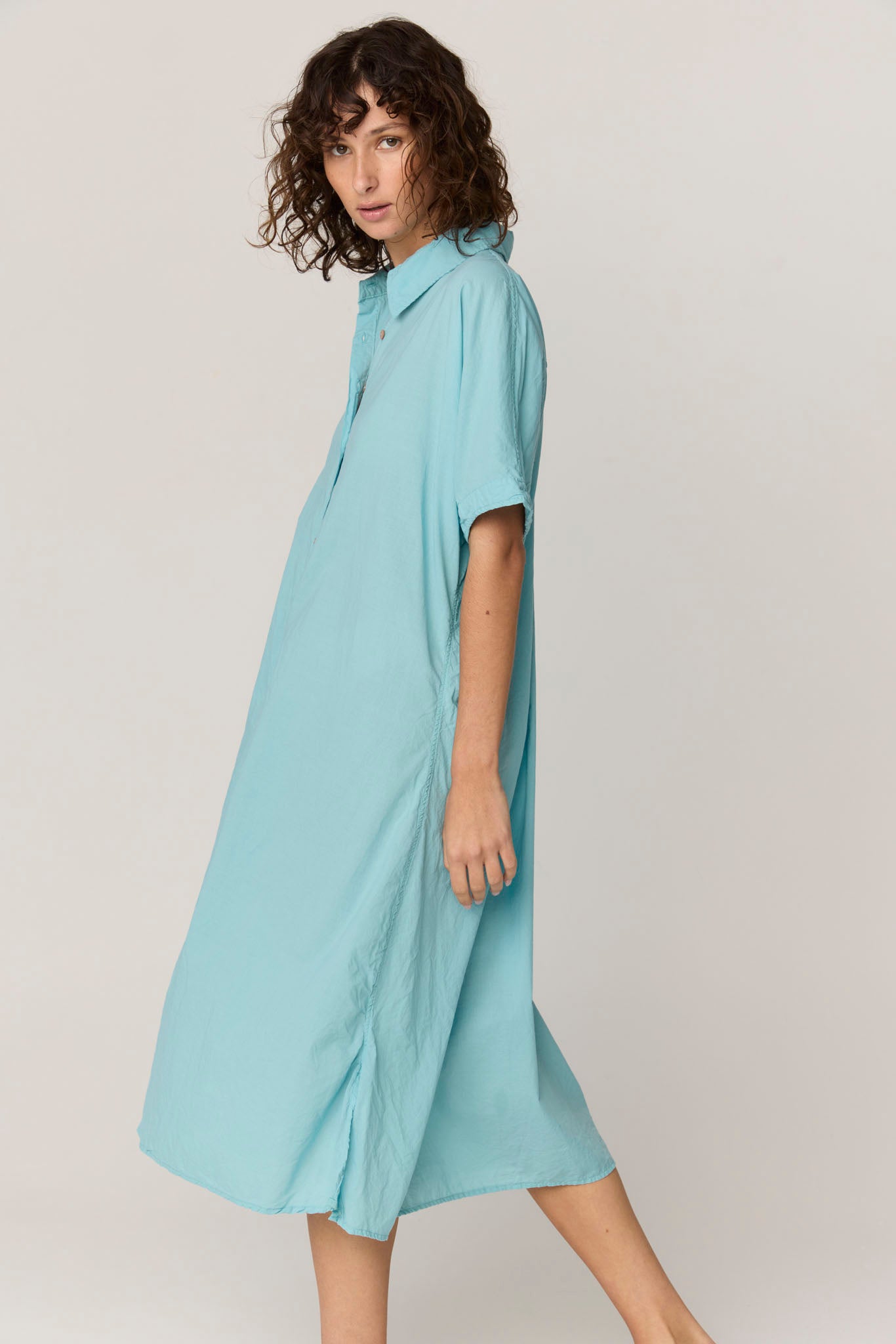 DEVOILE SHIRT DRESS - SEA FOAM