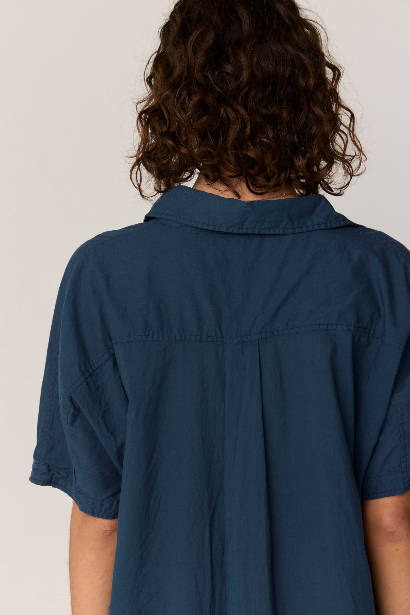 DEVOILE SHIRT DRESS - DARK NAVY