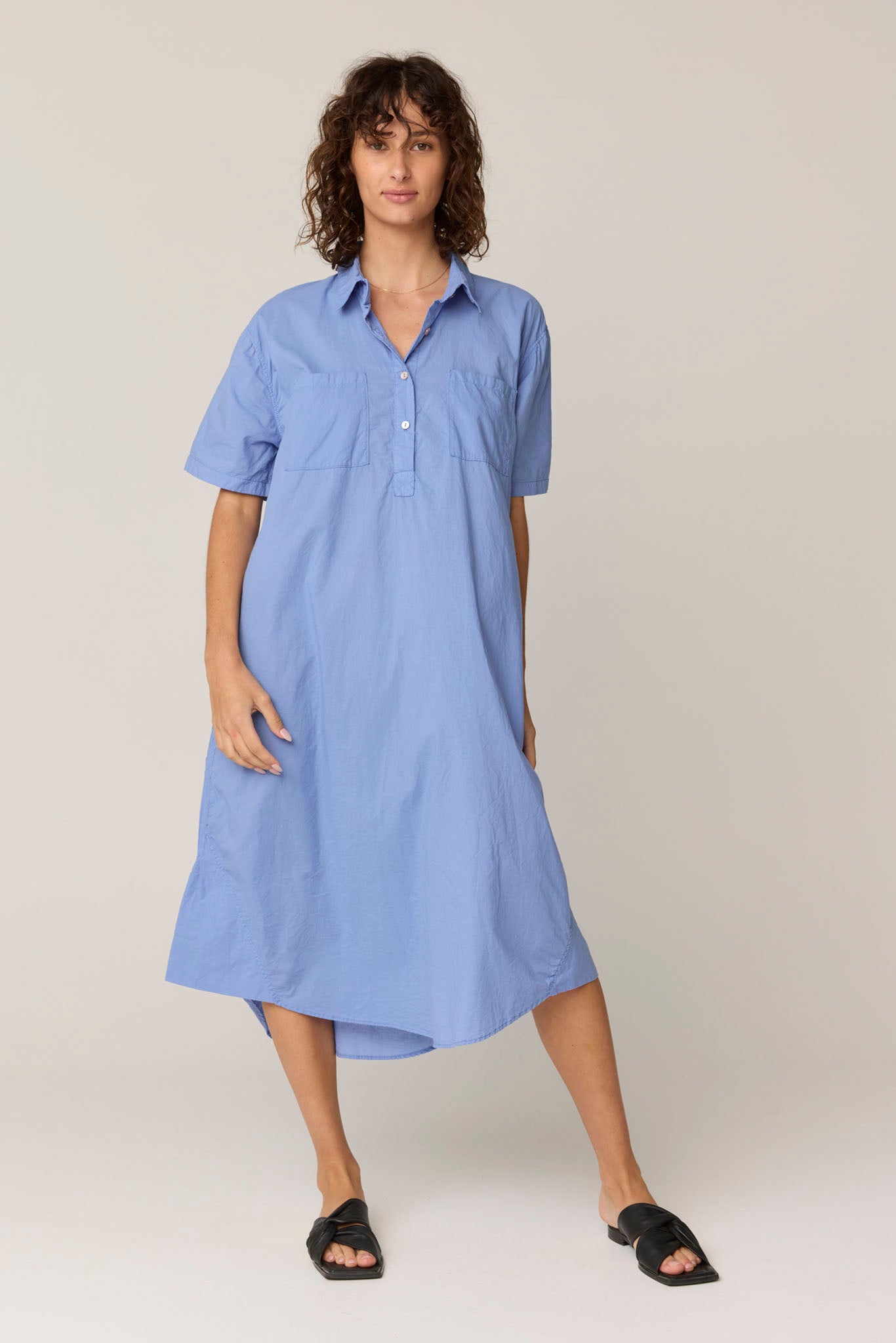 LALA SHIRT DRESS - CORNFLOWER