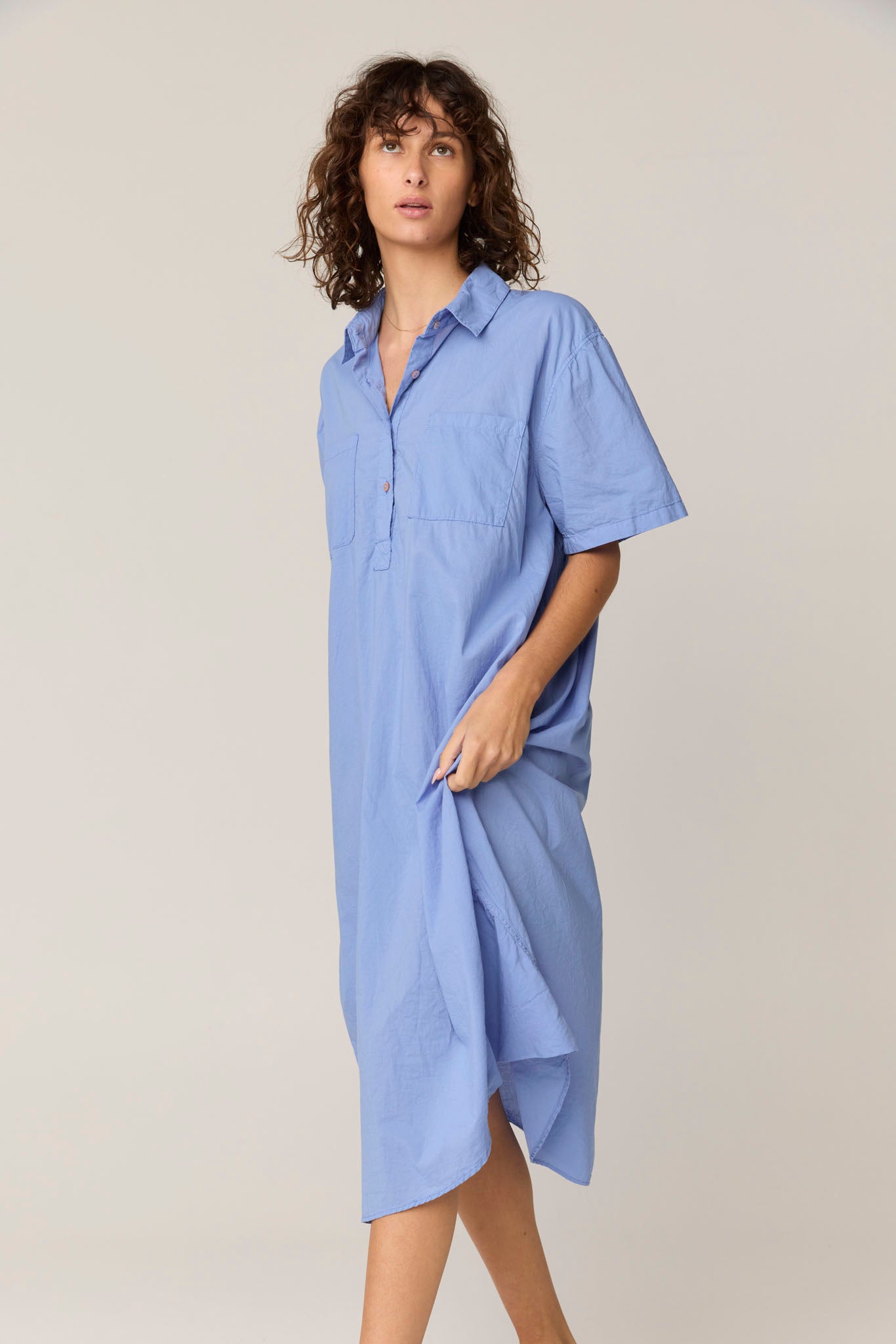 LALA SHIRT DRESS - CORNFLOWER
