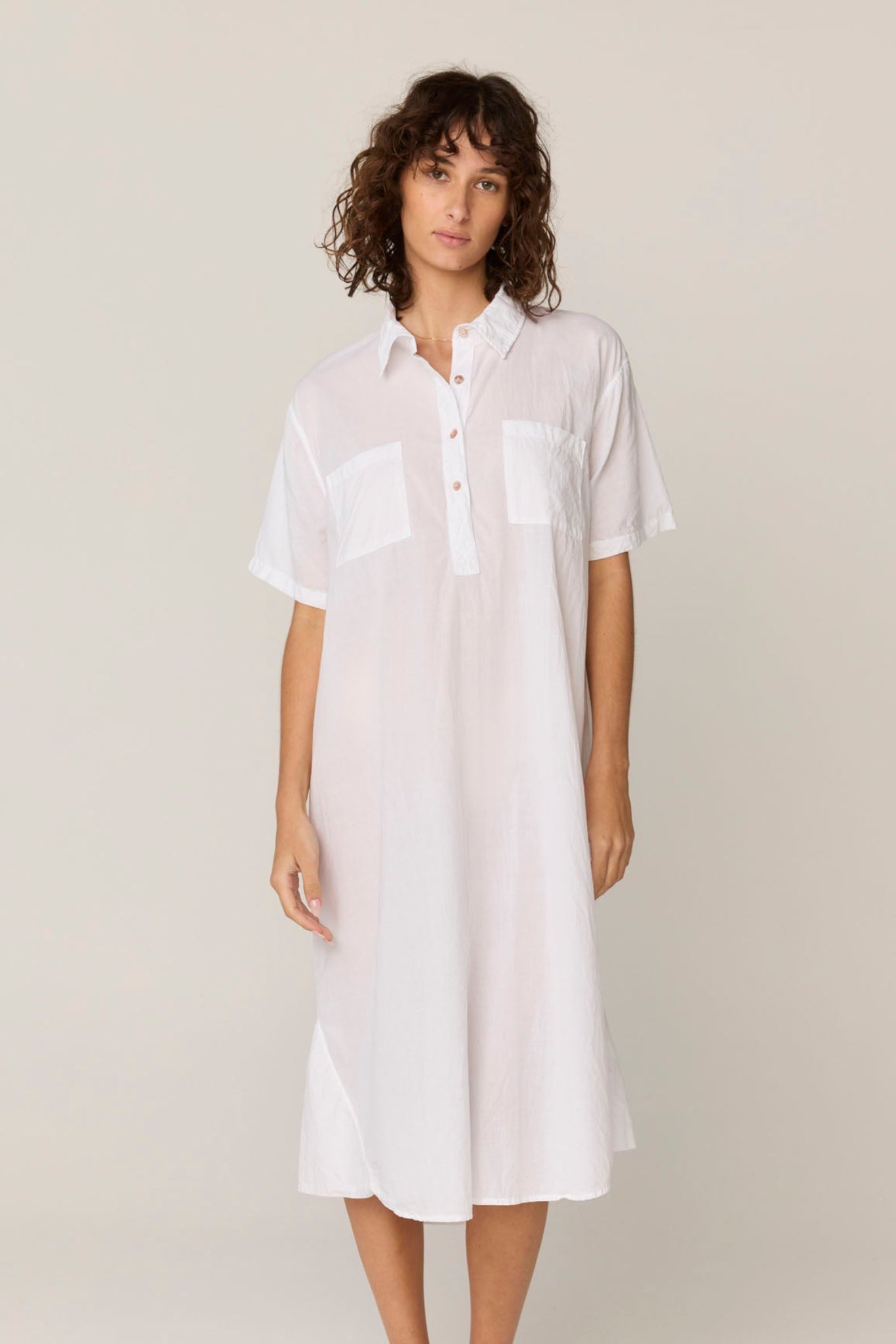 LALA SHIRT DRESS - BLANC