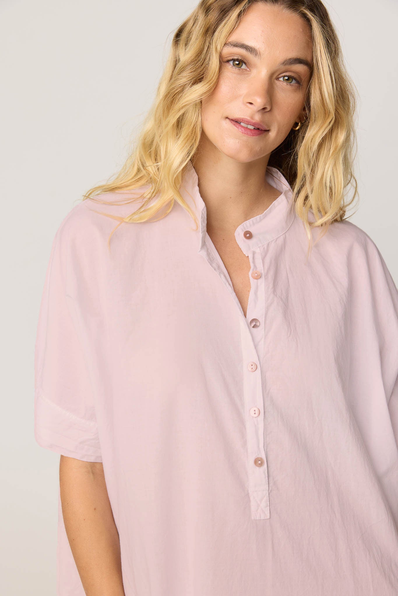 AVERY SHIRT DRESS - ROSY BROWN