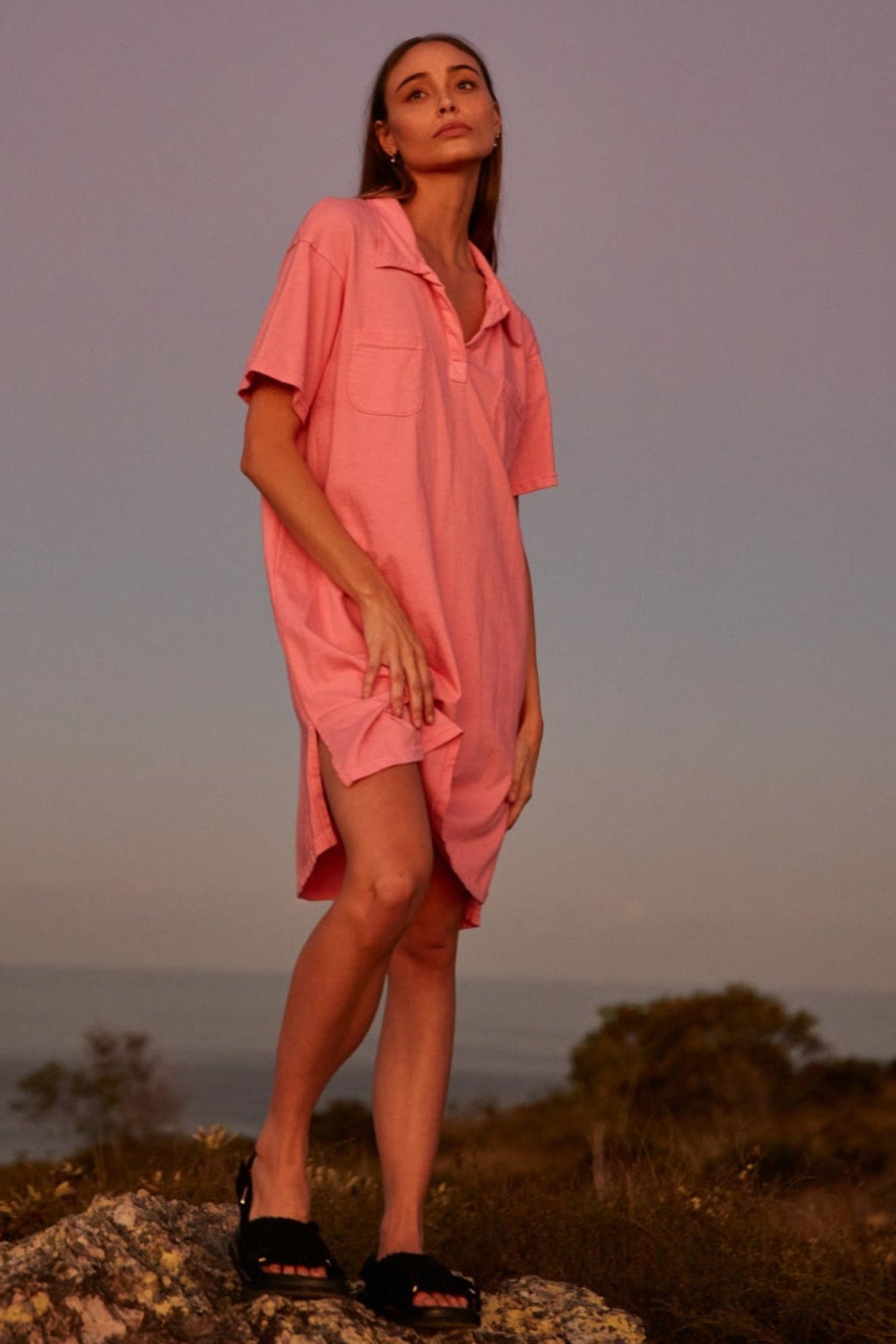 POLO DRESS - TAFFY PINK