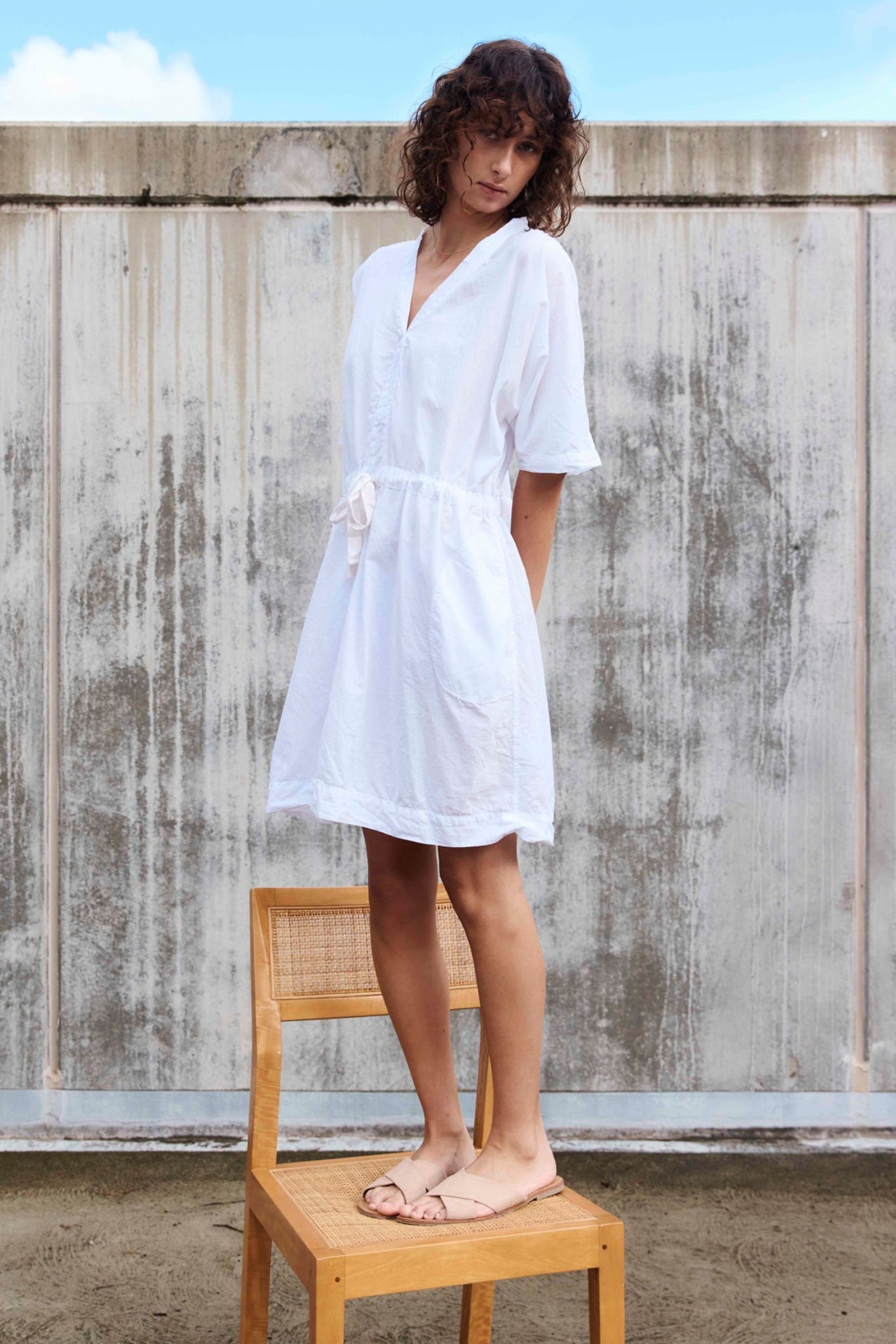 BEACH COVER UP - BLANC