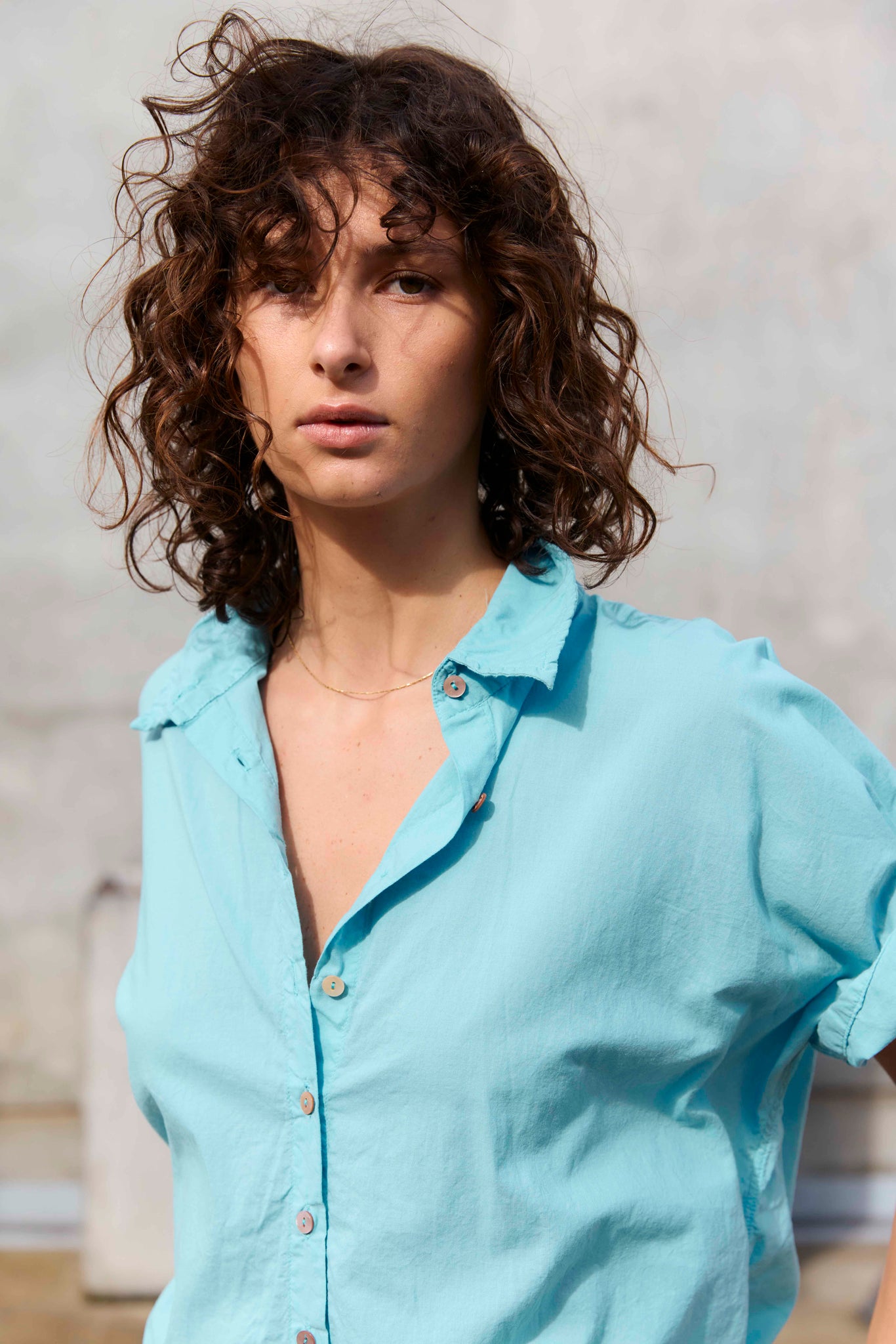 DEVOILE SHIRT DRESS - SEA FOAM