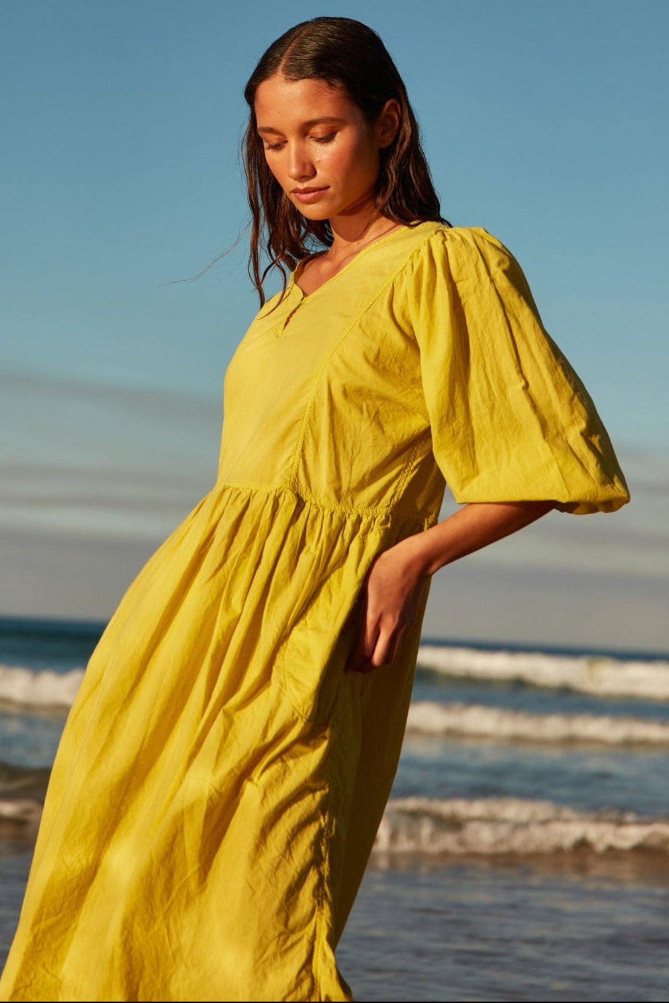 HALCYON DRESS - CHARTREUSE