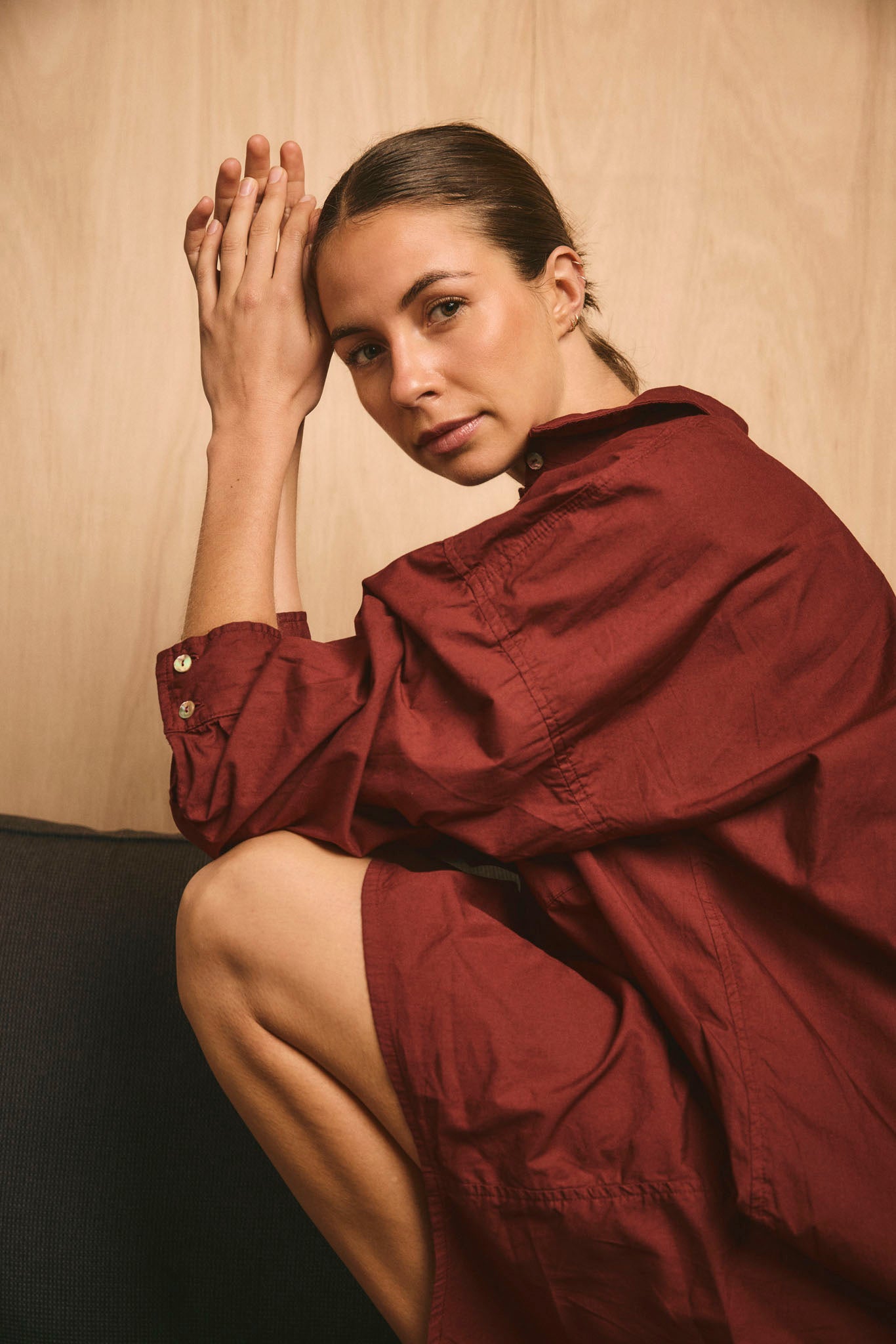 BOBO SHIRT DRESS - RUBY RED