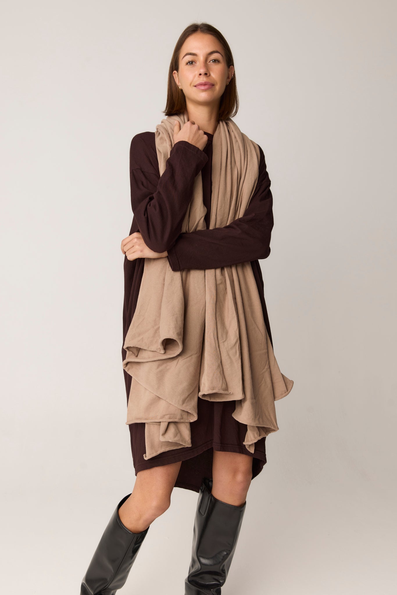 WRAPPED SCARF - DUSTY OAT