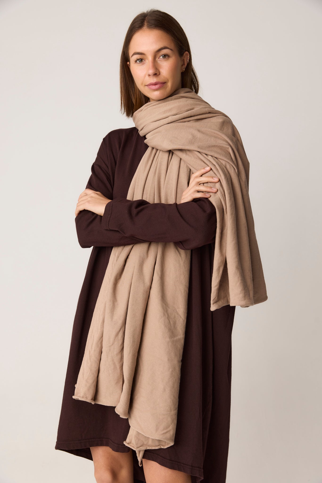 WRAPPED SCARF - DUSTY OAT