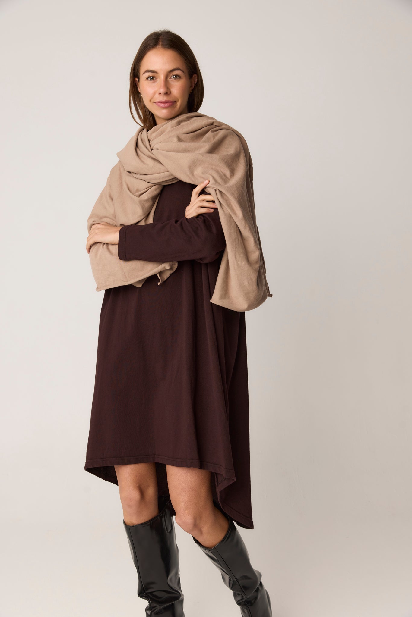 WRAPPED SCARF - DUSTY OAT