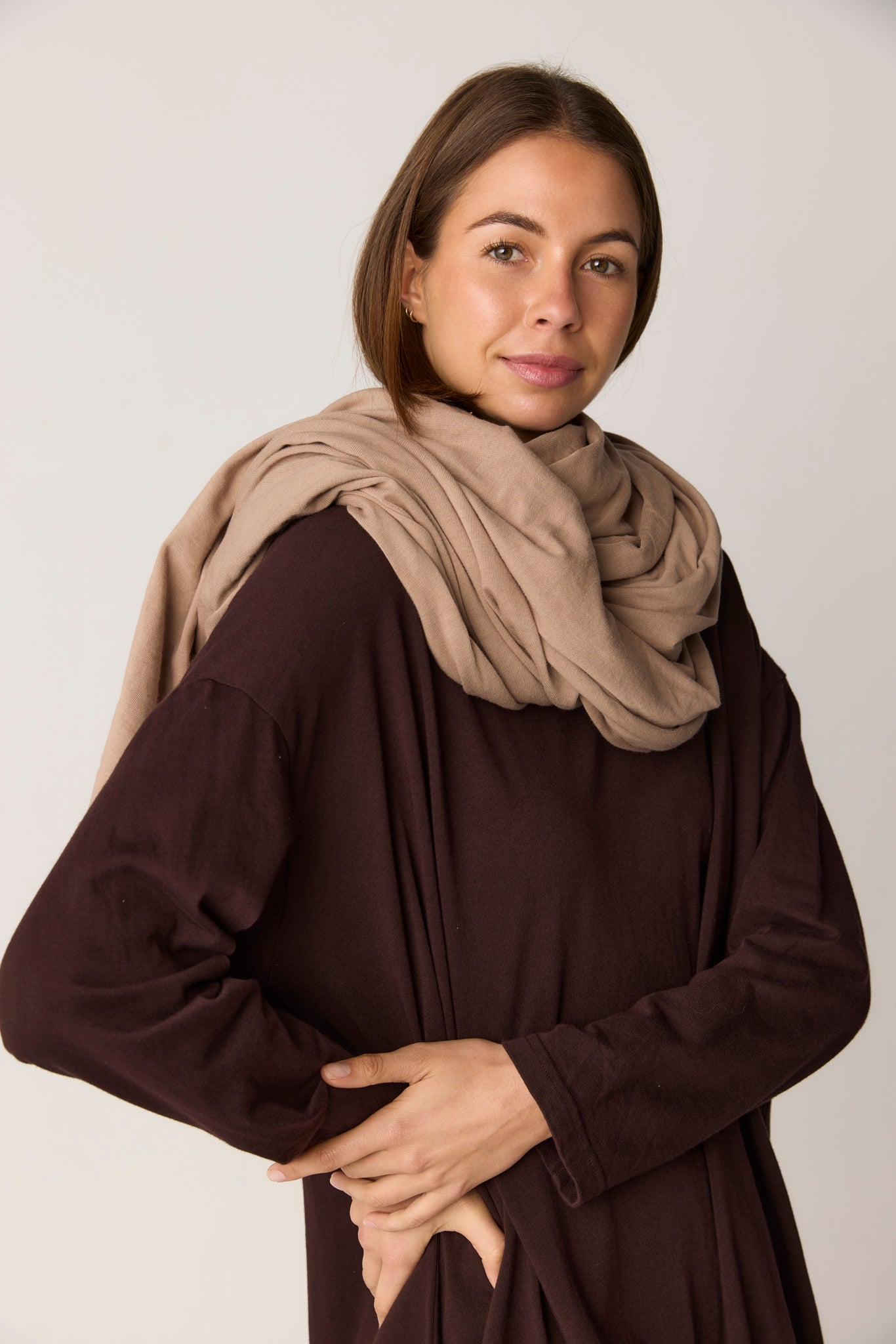 WRAPPED SCARF - DUSTY OAT