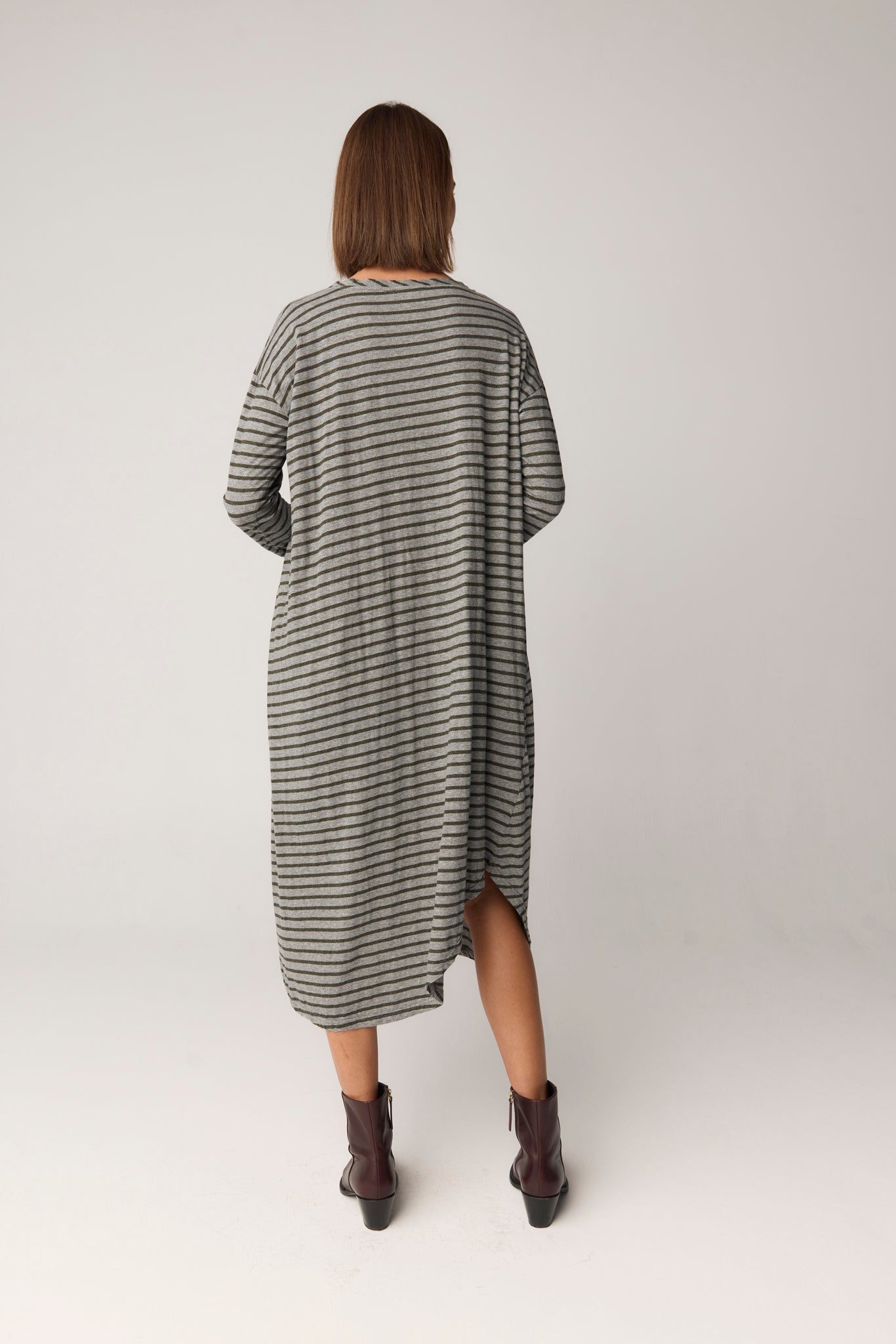 PIQI DRESS - GREY & MOSS