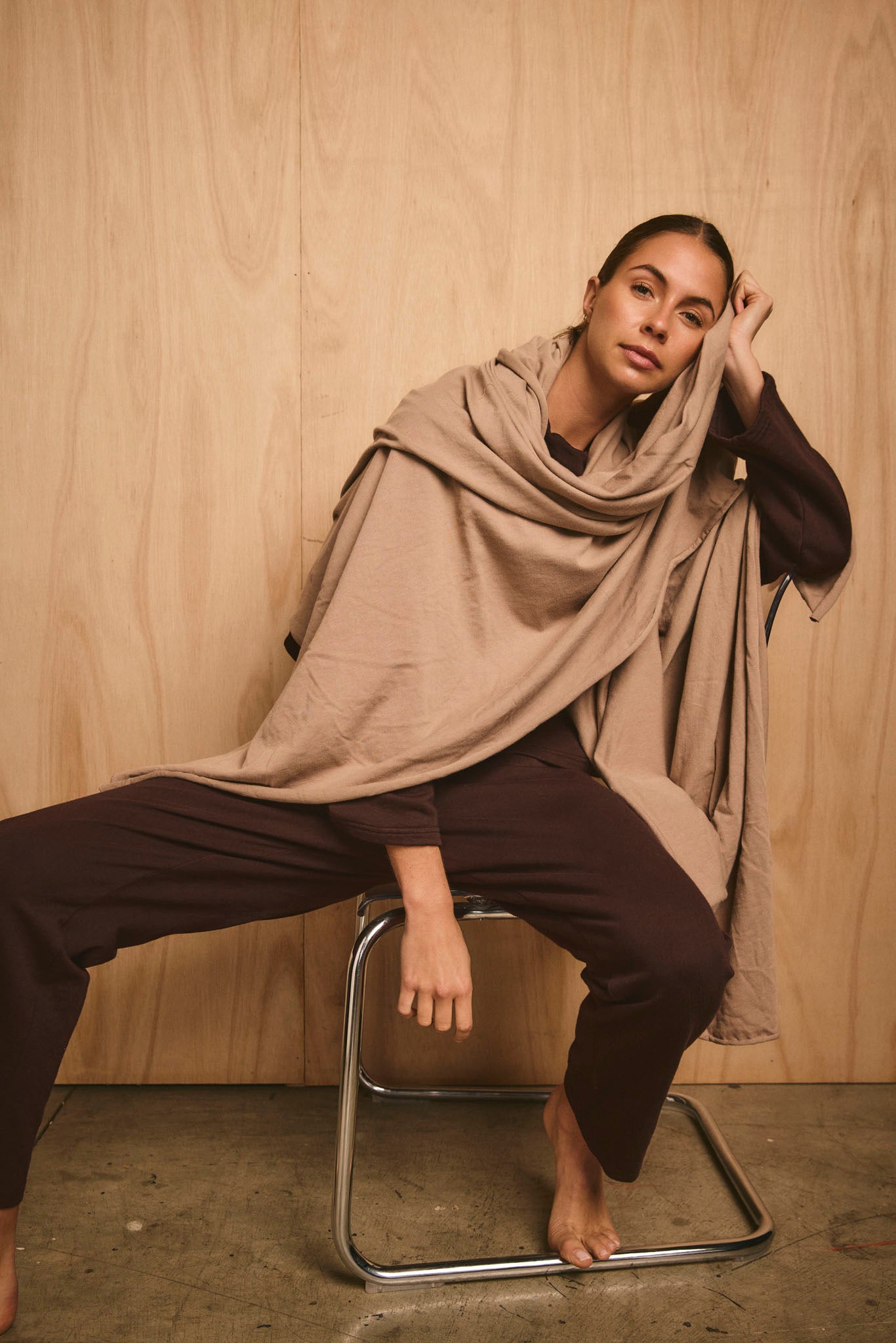 WRAPPED SCARF - DUSTY OAT