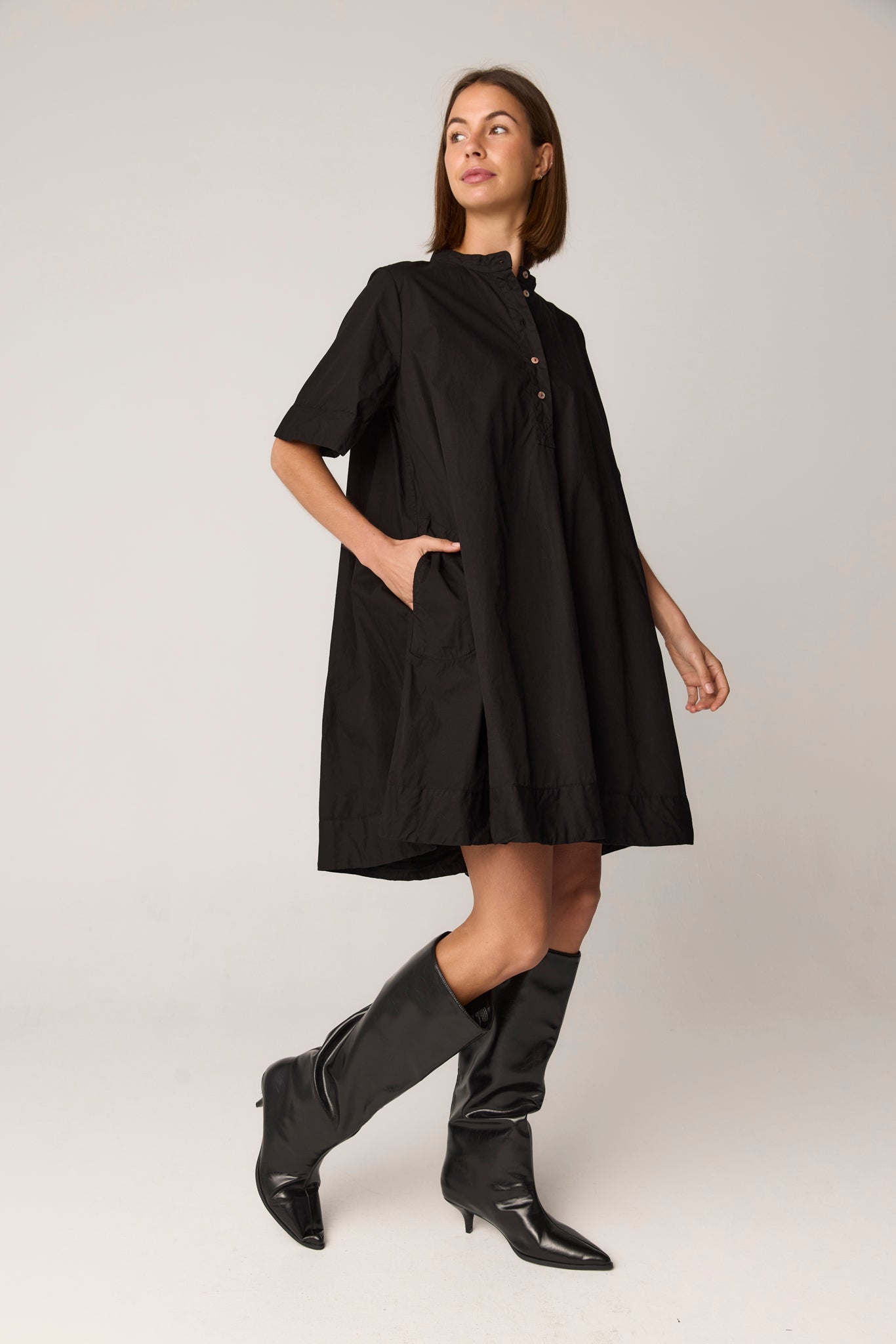 SHORE SHIRT DRESS - NOIR