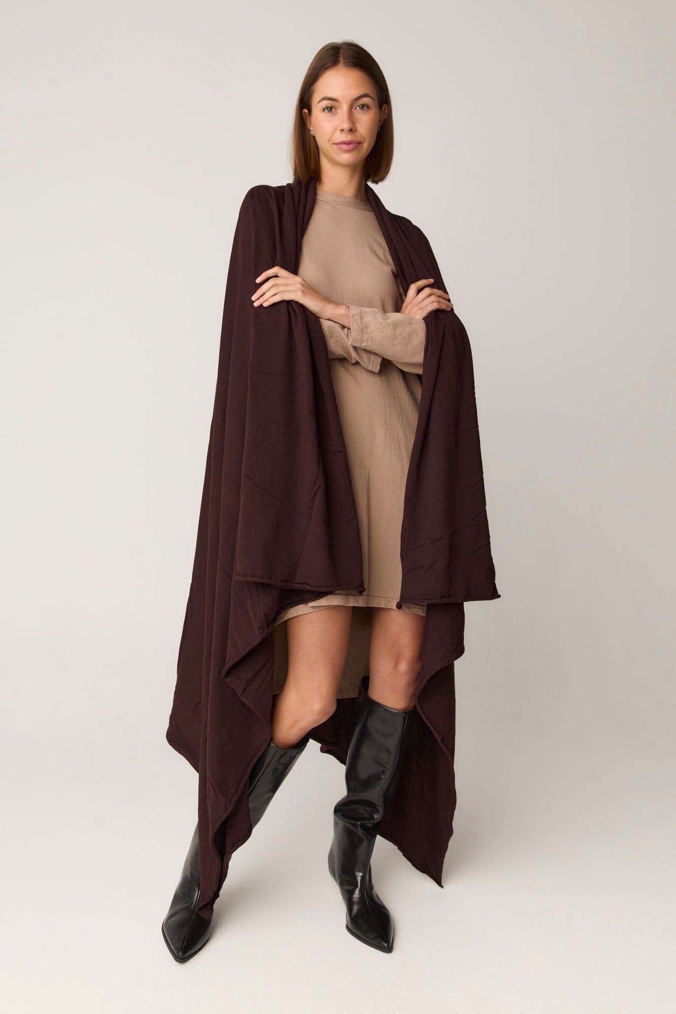 WRAPPED SCARF - GANACHE