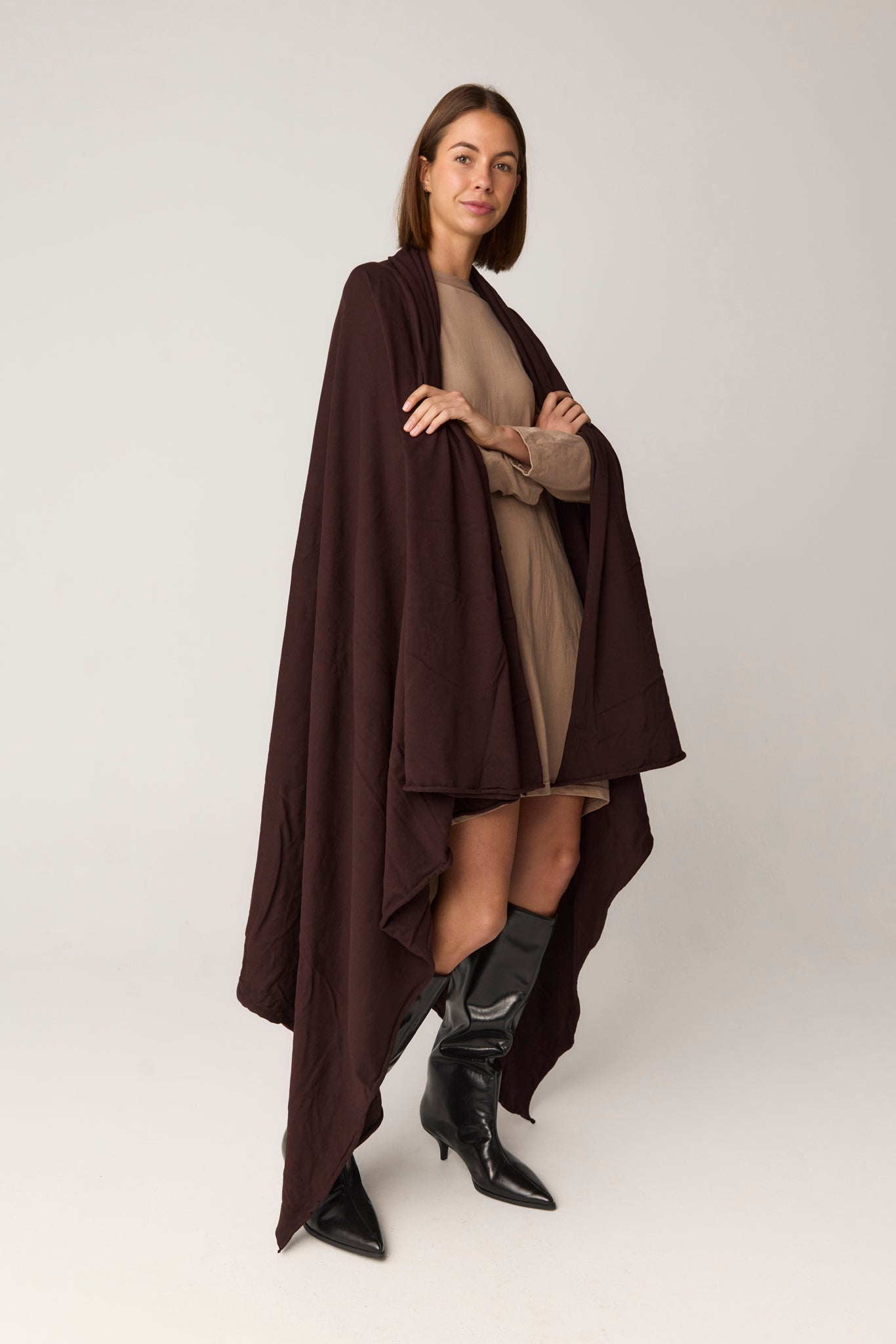 WRAPPED SCARF - GANACHE