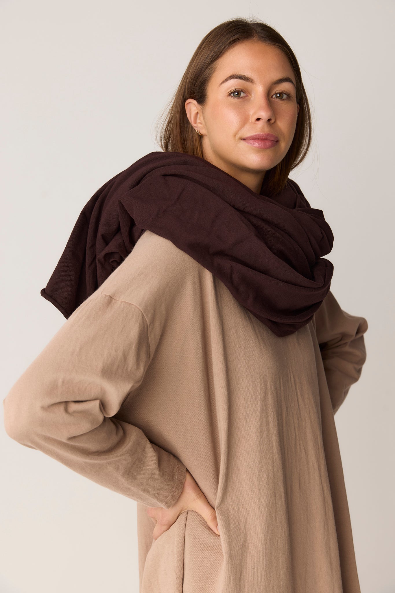WRAPPED SCARF - GANACHE
