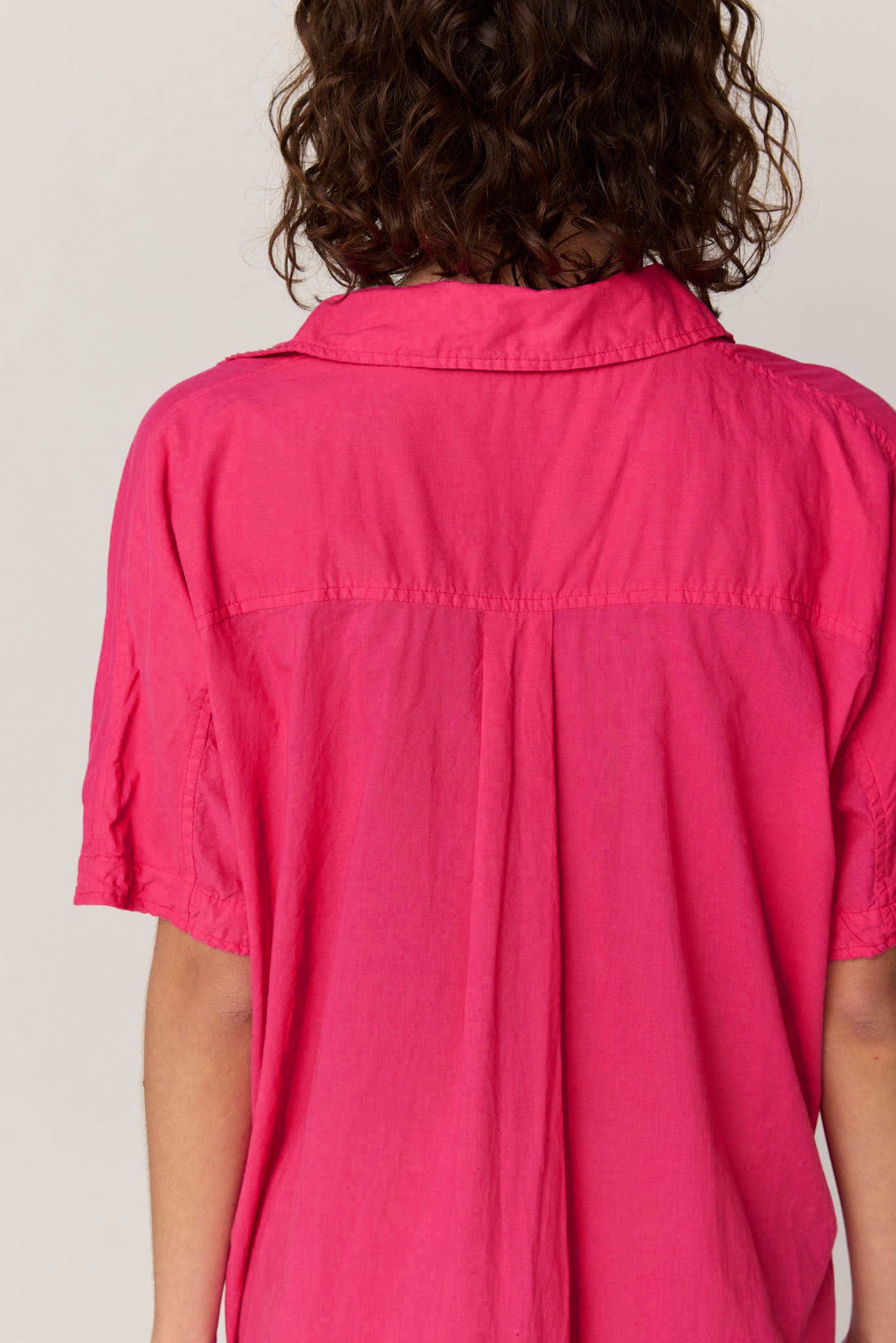 DEVOILE SHIRT DRESS - RASPBERRY