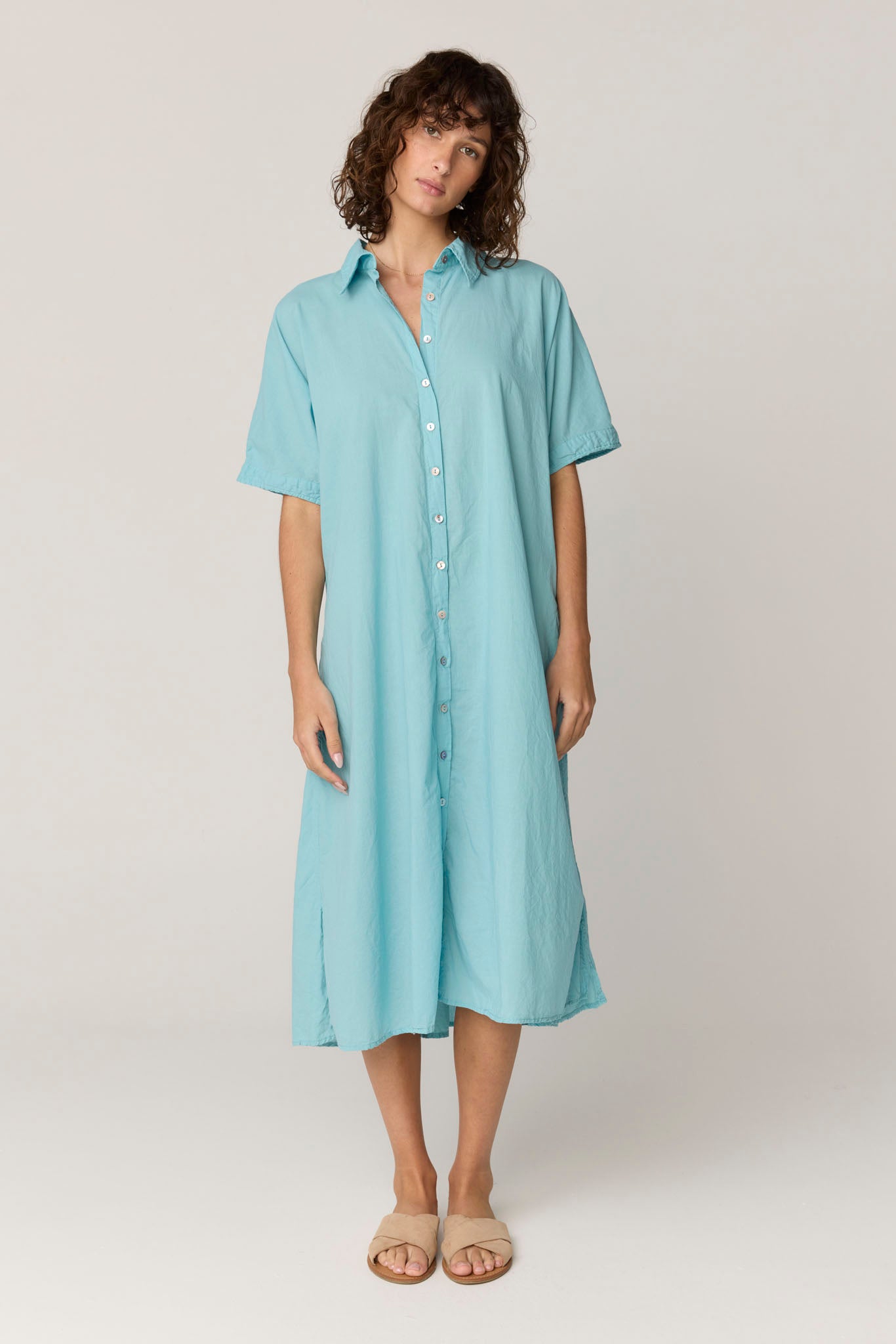 DEVOILE SHIRT DRESS - SEA FOAM