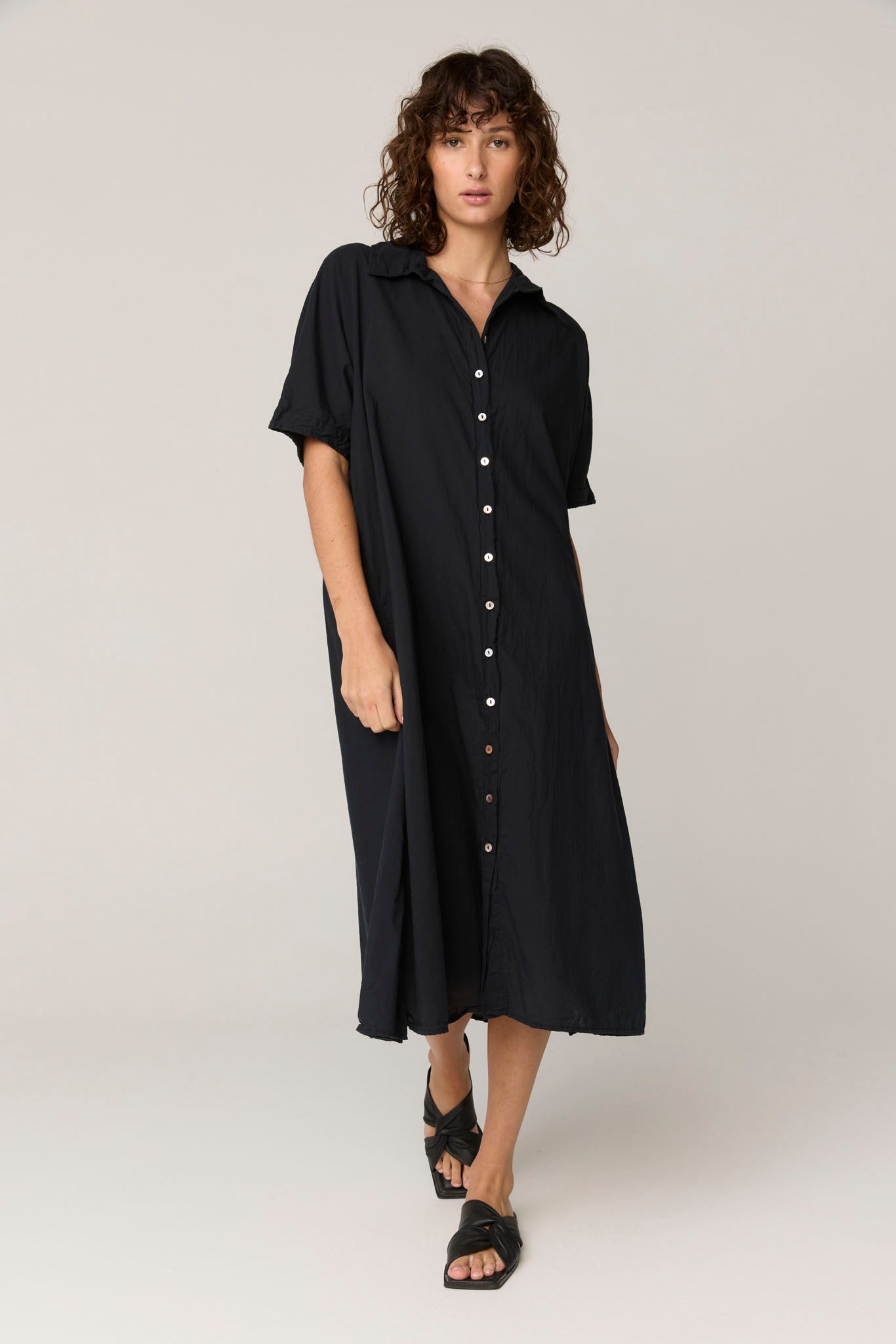 DEVOILE SHIRT DRESS - NOIR