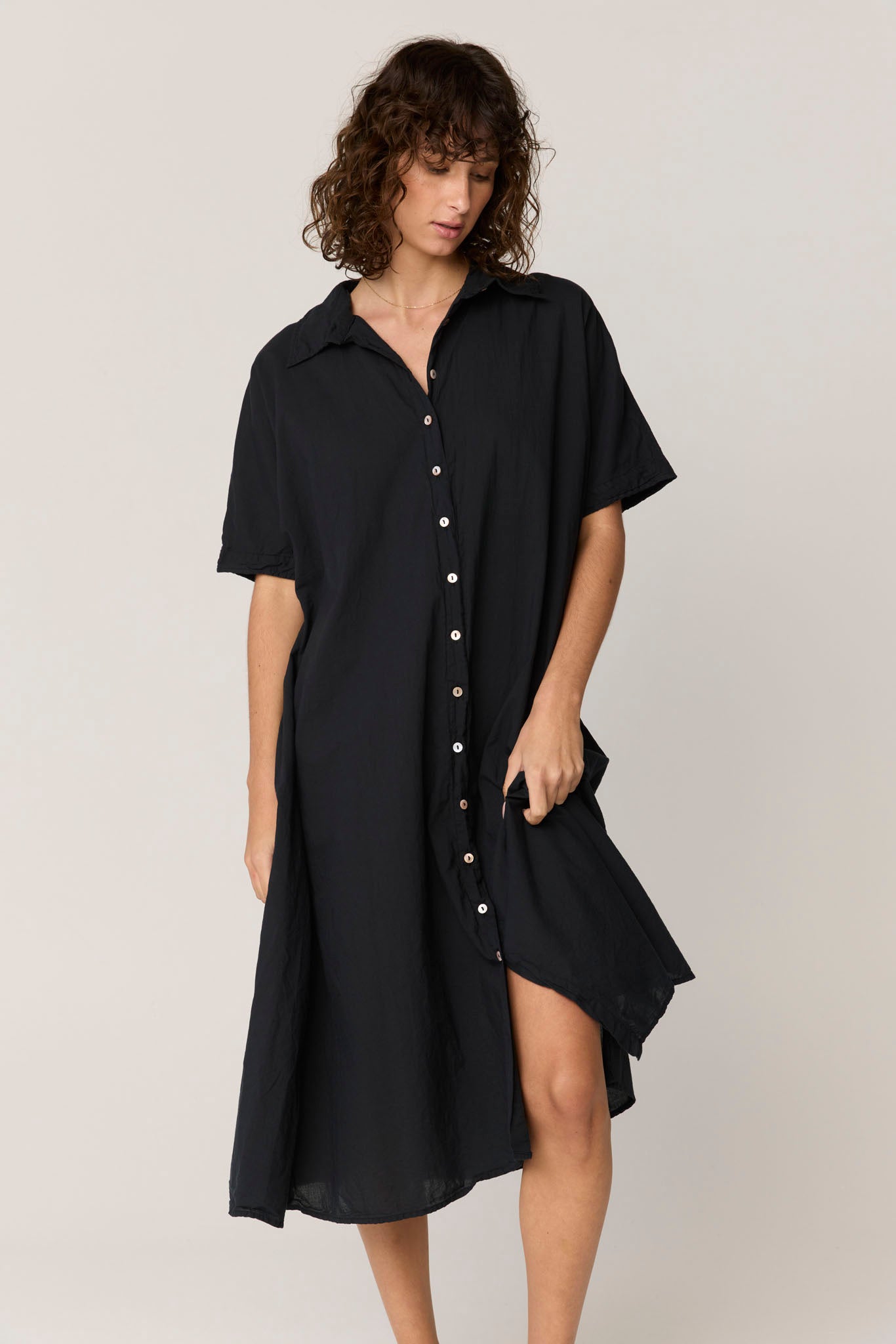 DEVOILE SHIRT DRESS - NOIR