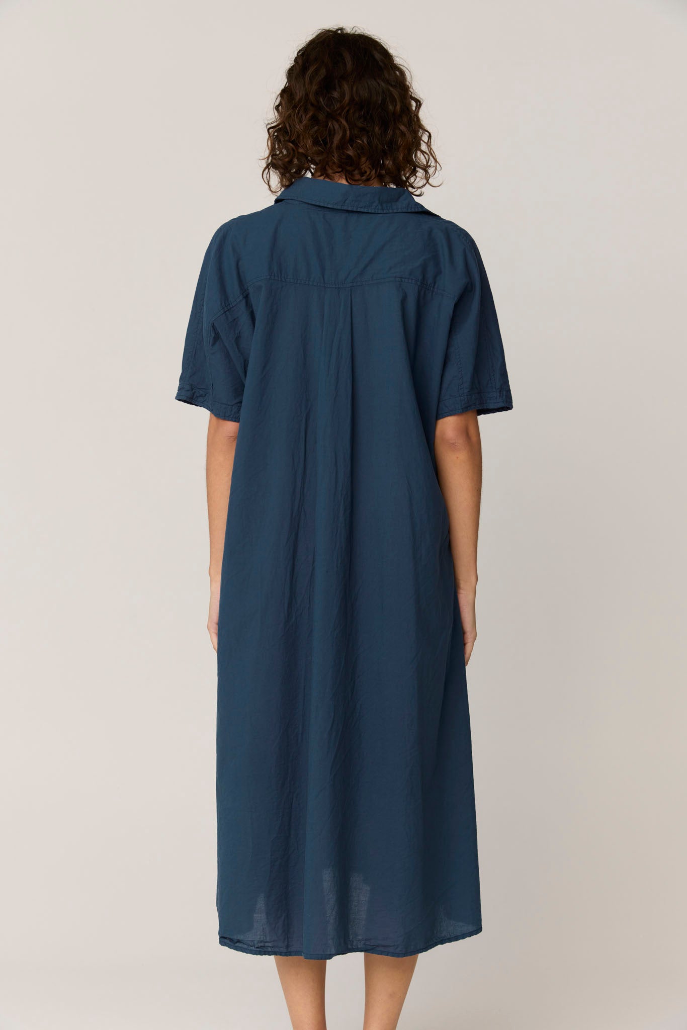 DEVOILE SHIRT DRESS - DARK NAVY