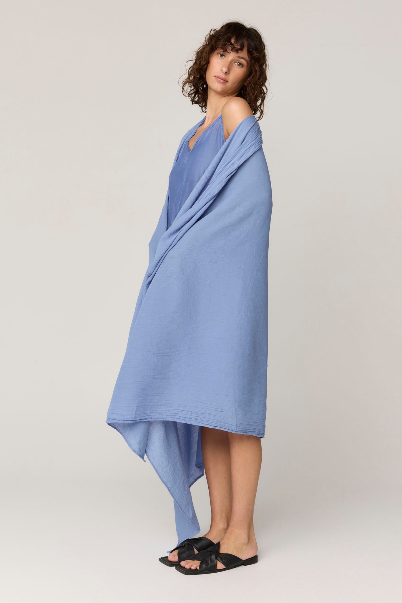 CRINKLE SCARF - CORNFLOWER