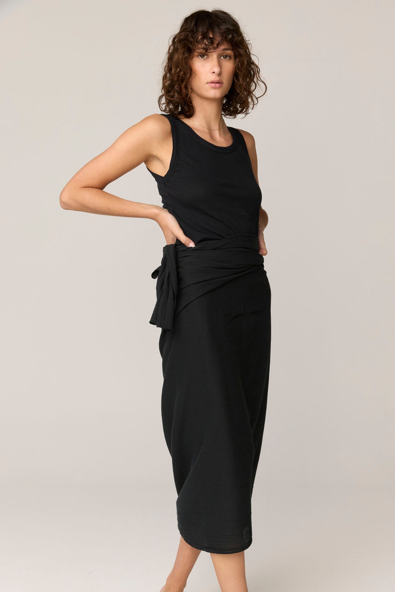 CRINKLE SCARF - NOIR