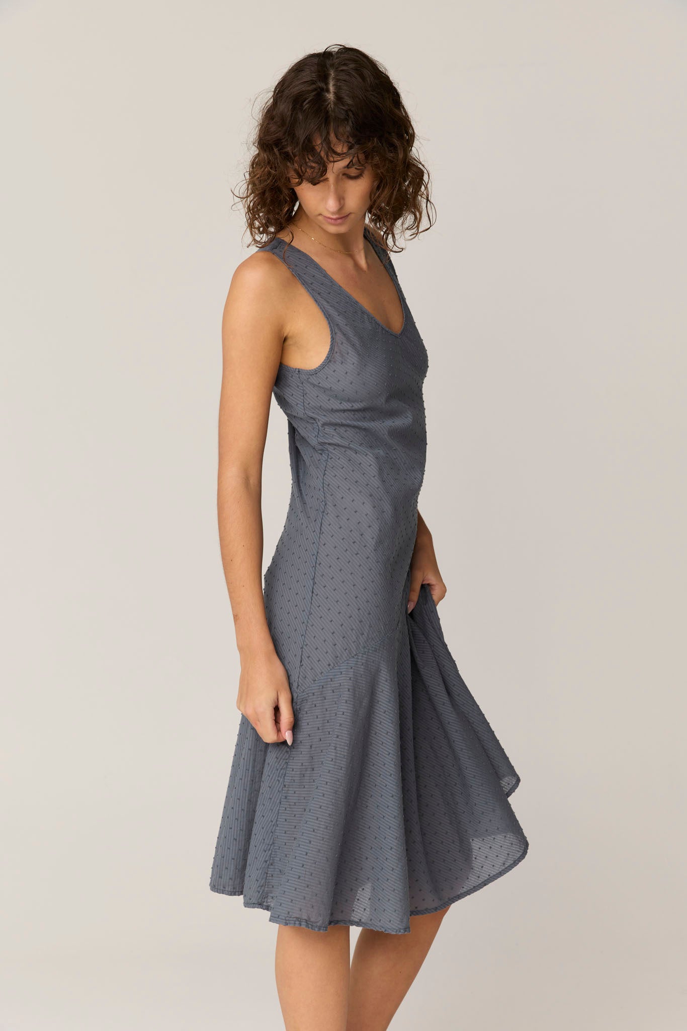 FLOCKY BIAS DRESS - FOSSIL