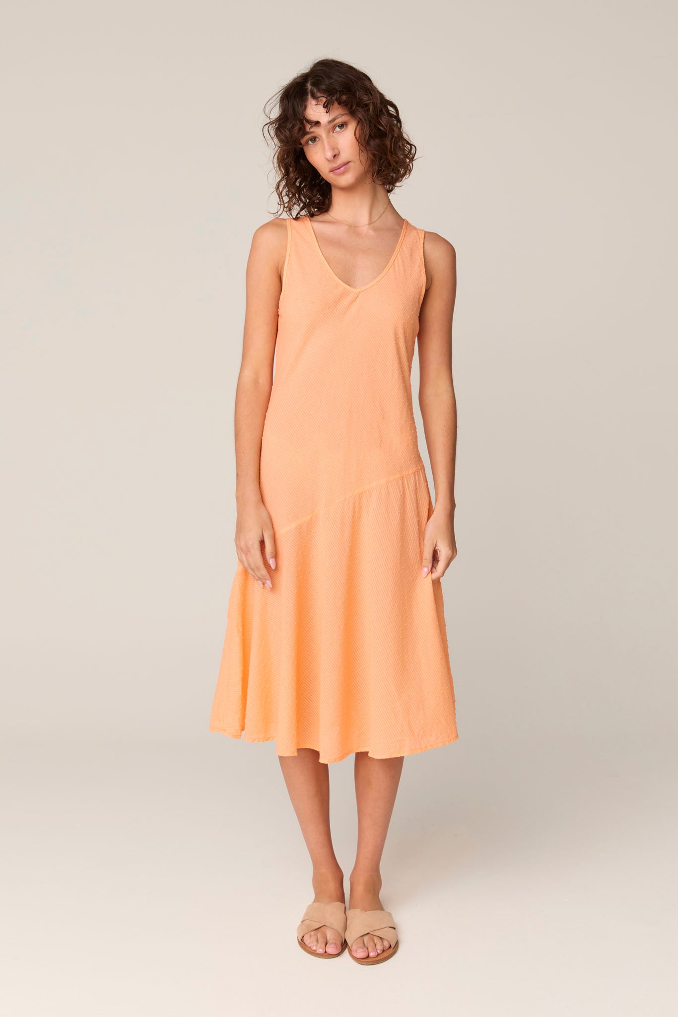 FLOCKY BIAS DRESS - SUNSHINE