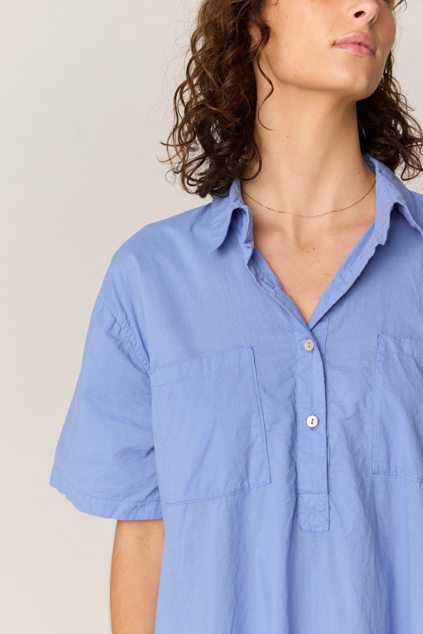 LALA SHIRT DRESS - CORNFLOWER