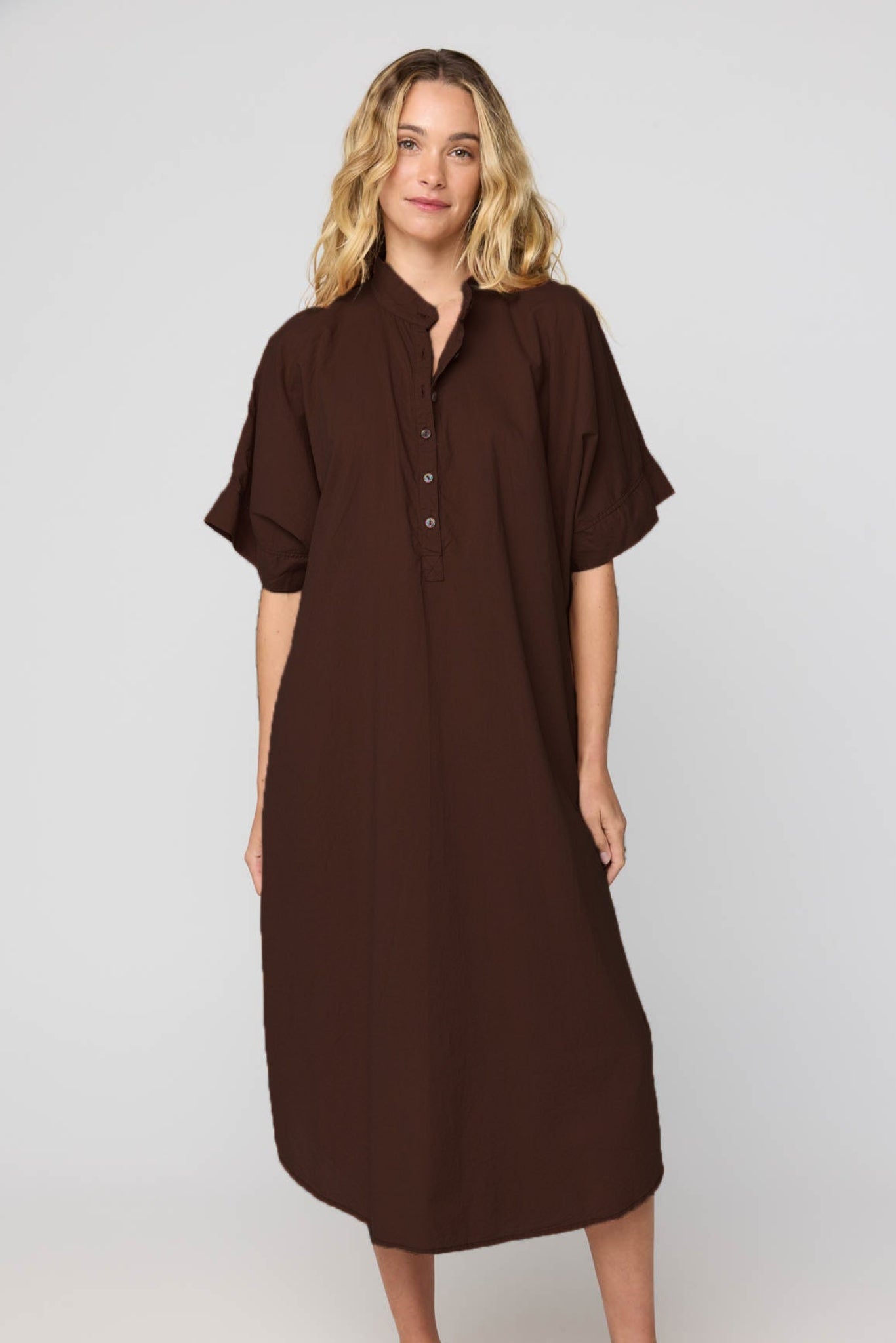 AVERY SHIRT DRESS - CHOCOLATE