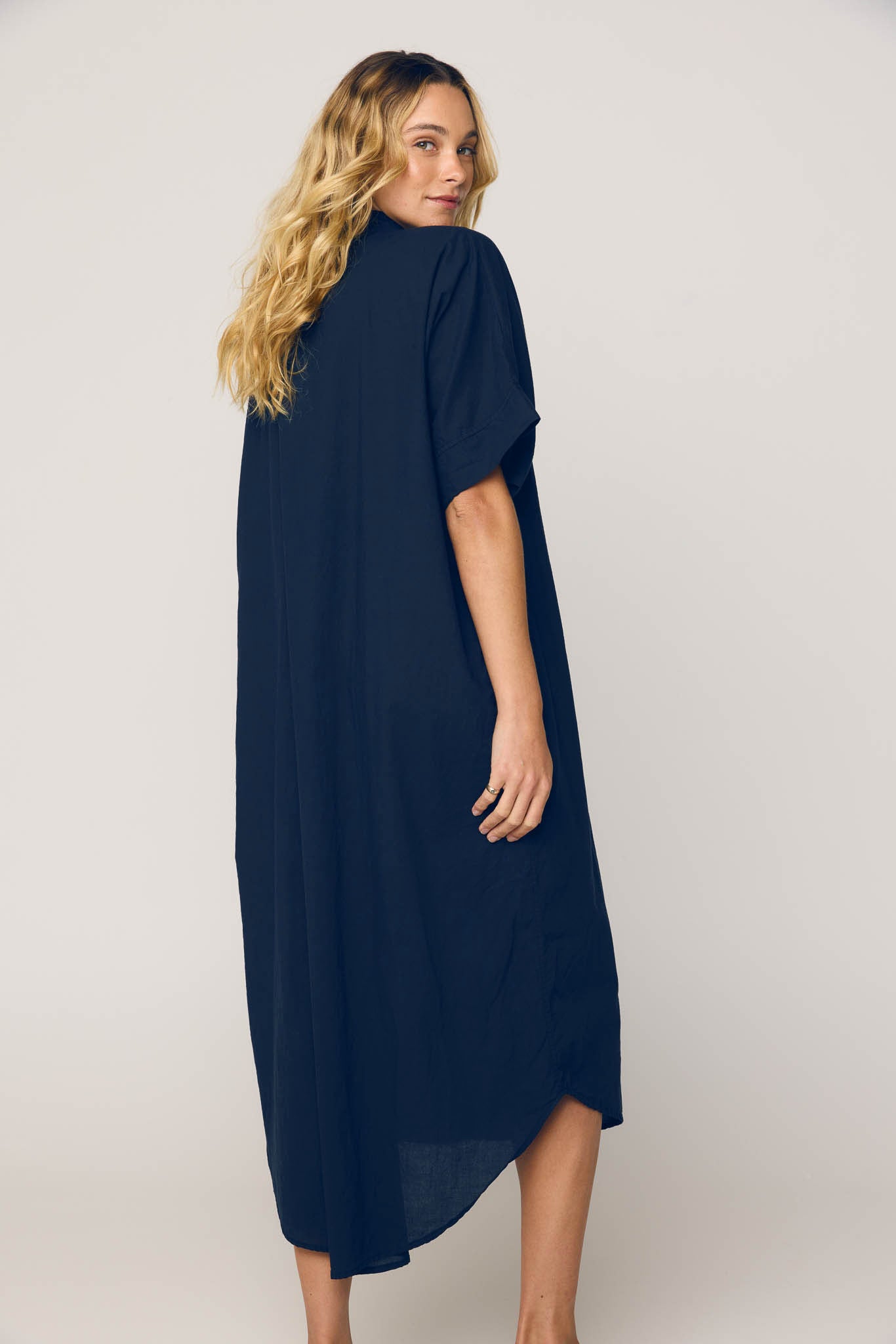 AVERY SHIRT DRESS - DARK NAVY