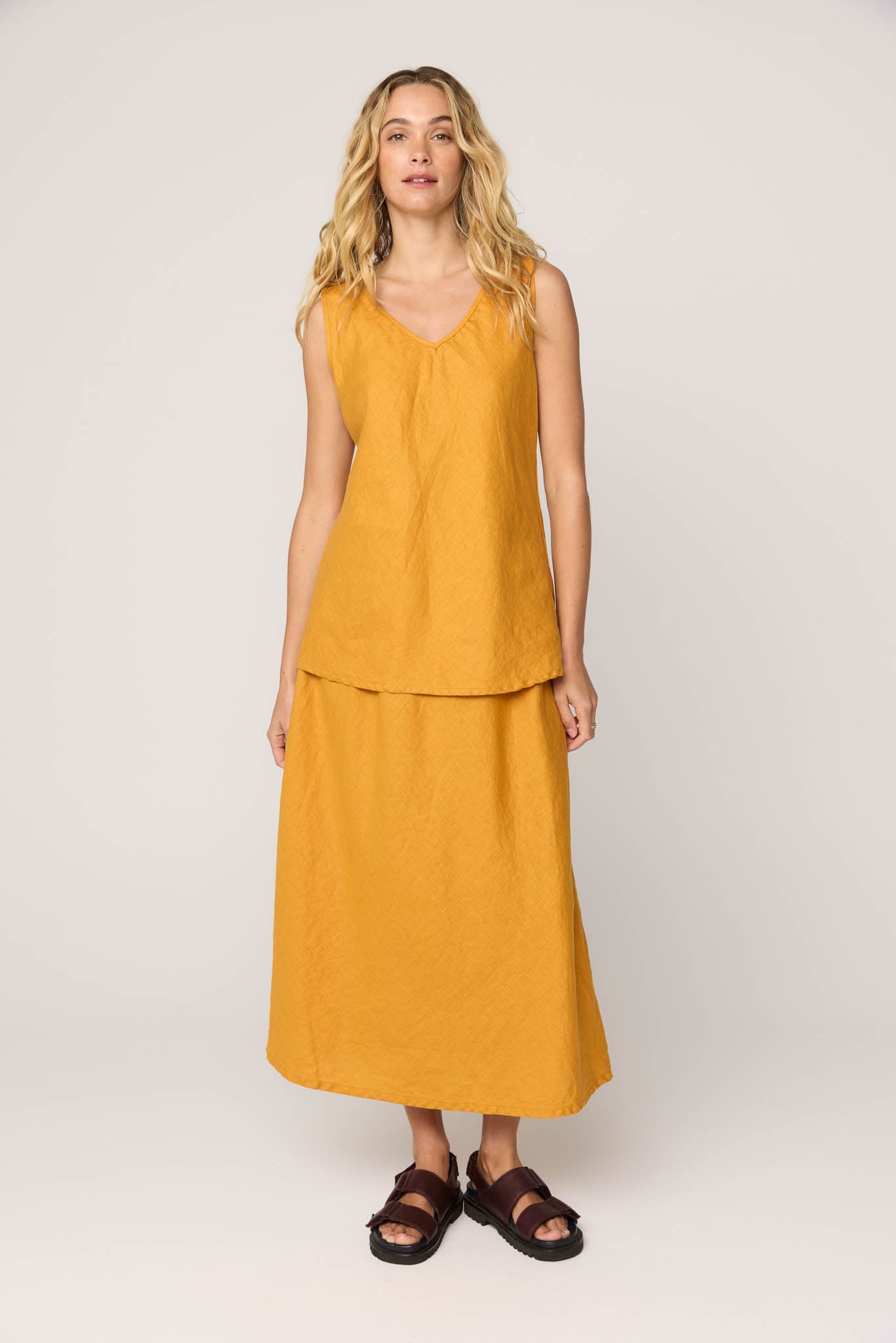 PALM BIAS SKIRT - HONEY