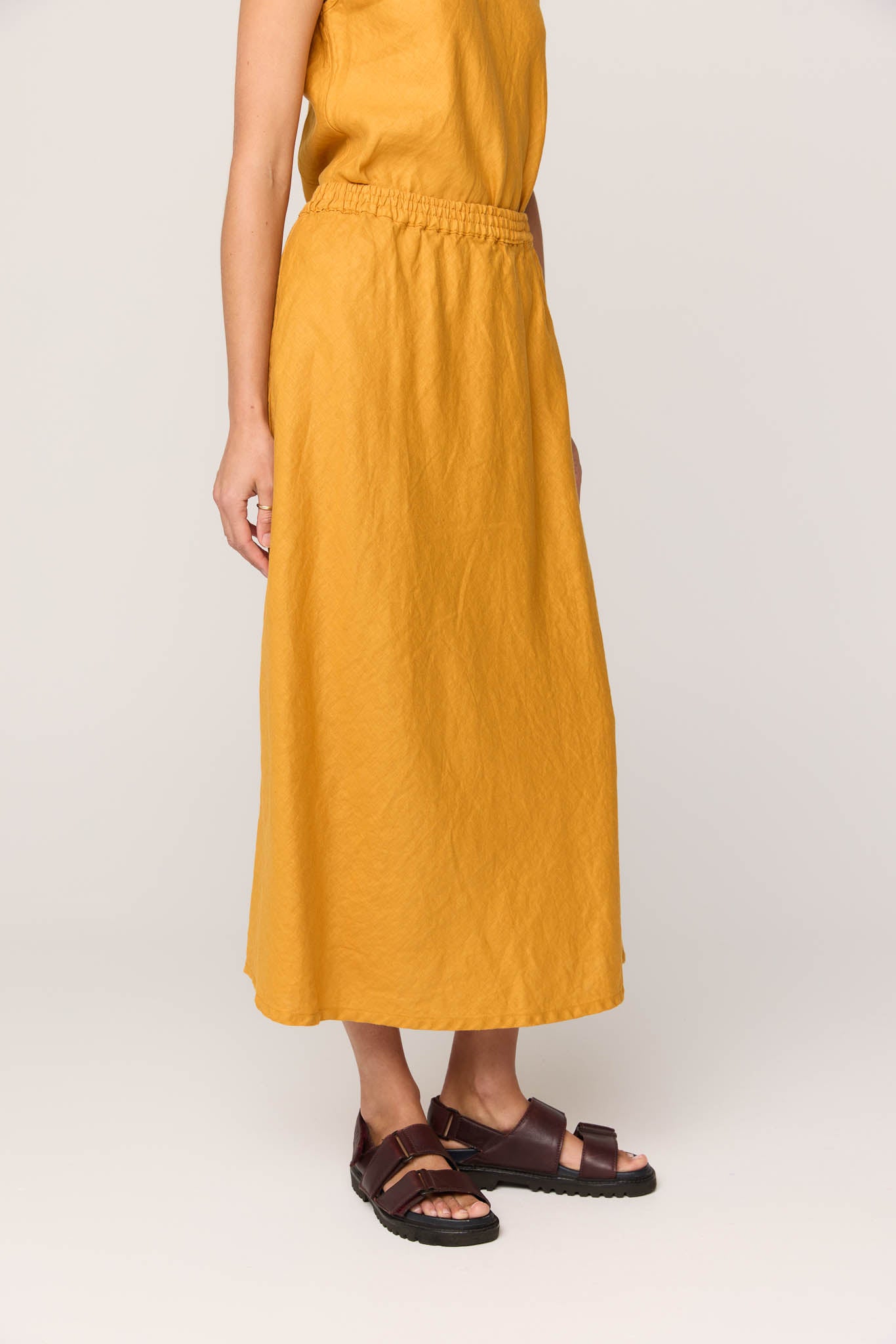 PALM BIAS SKIRT - HONEY