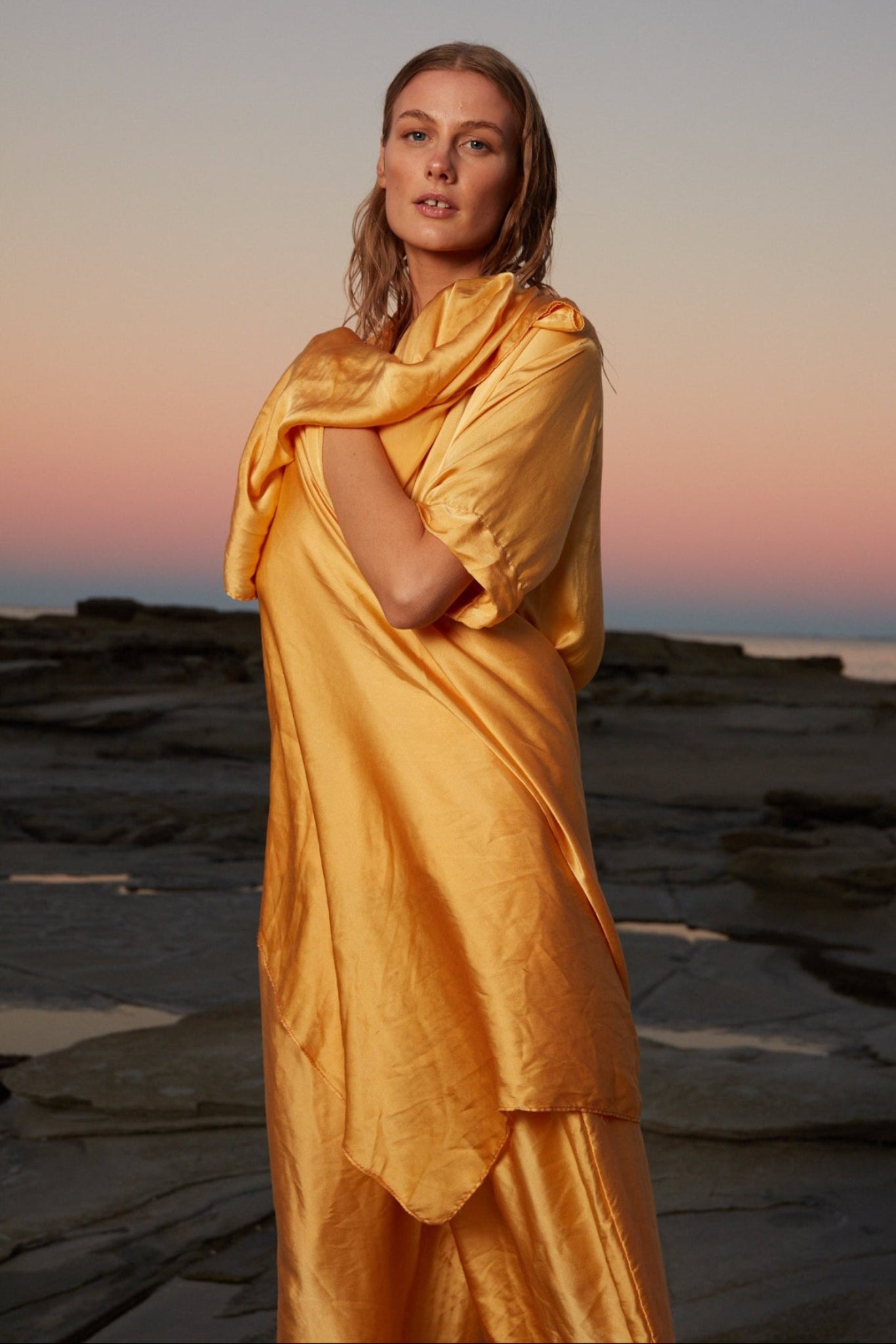 GLOSSED SCARF - SUNFLOWER