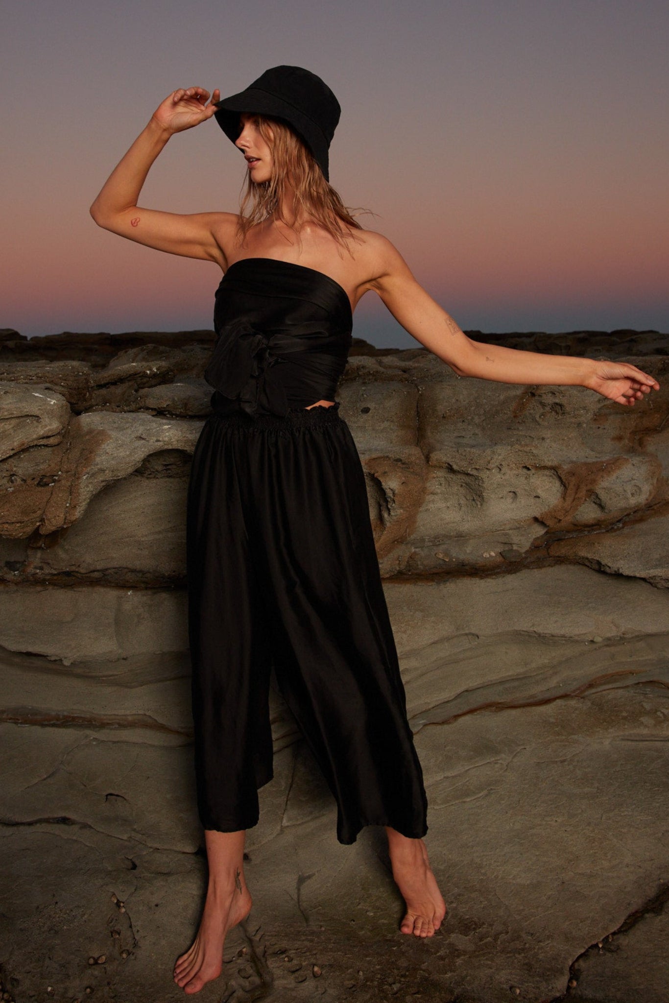 GLOSSED LOOSE PANT - NOIR