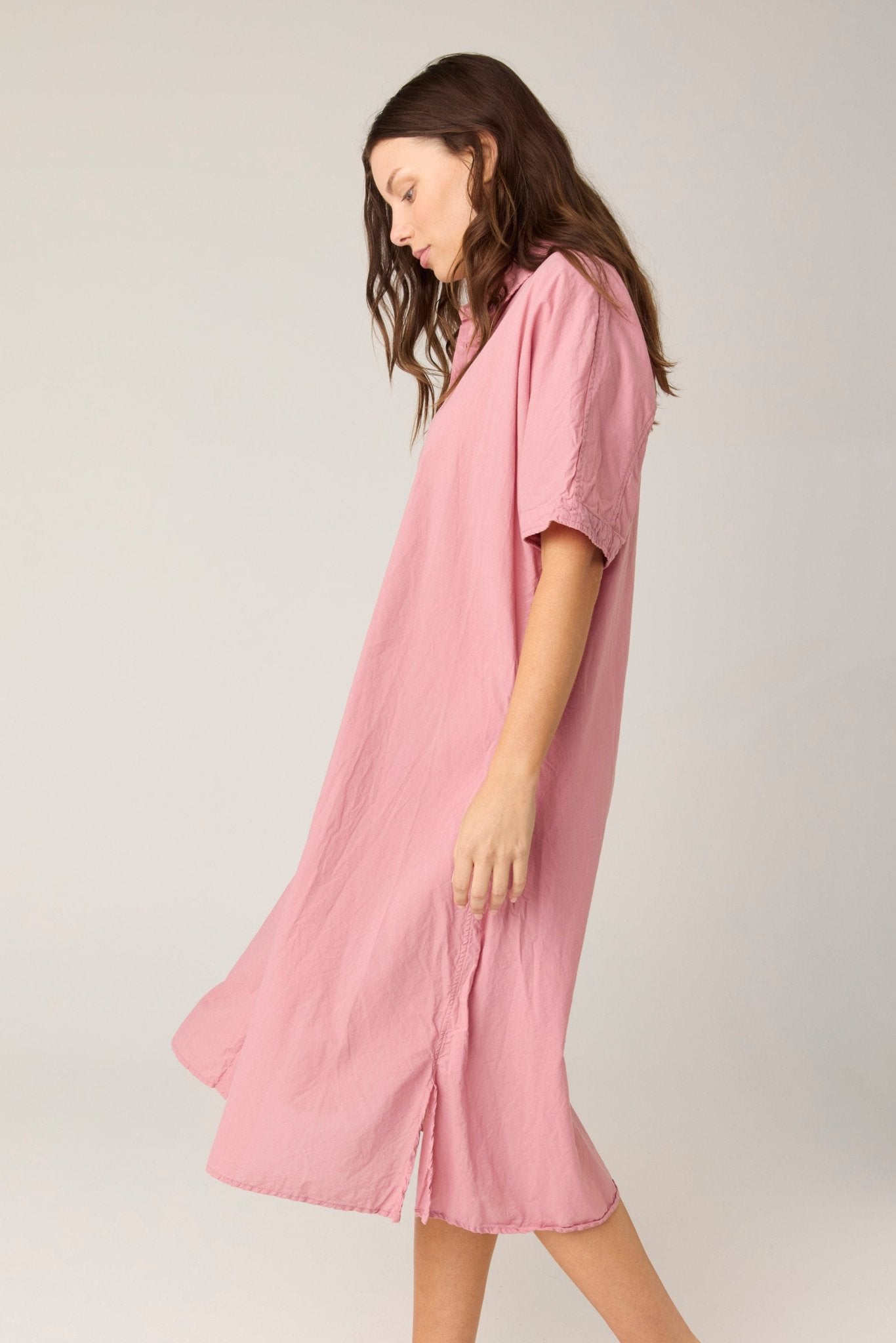DEVOILE SHIRT DRESS - SALMON (PRE - ORDER) - Primness